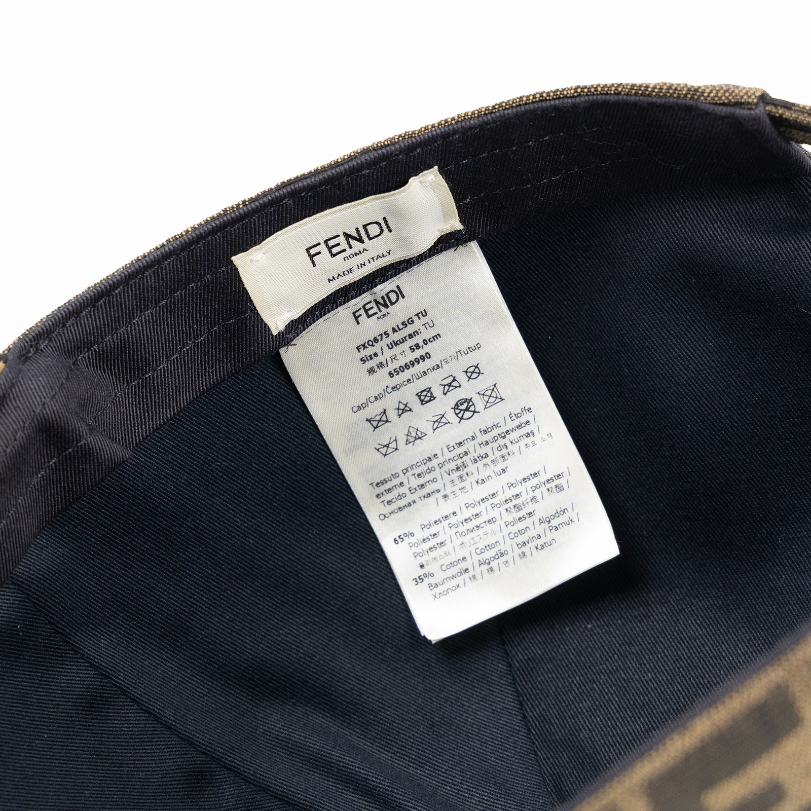 芬迪 FENDI Zucca FF提花 棒球帽 FXQ675ALSG_58 FF棒球帽 防塵袋