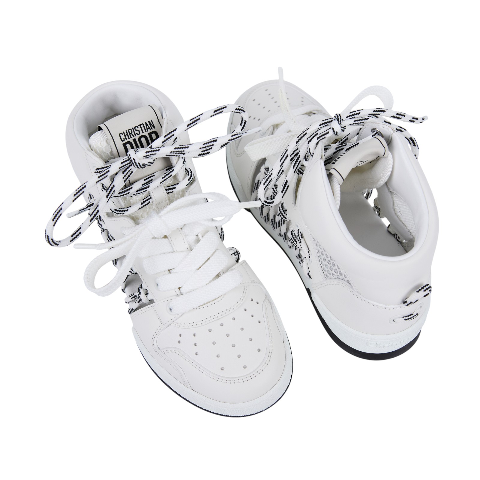 迪奧 CHRISTIAN DIOR FIRST 高筒 運動鞋 KCK431CTF_S10W_36 白FIRST綁帶高統鞋#36 原廠盒子/防塵袋