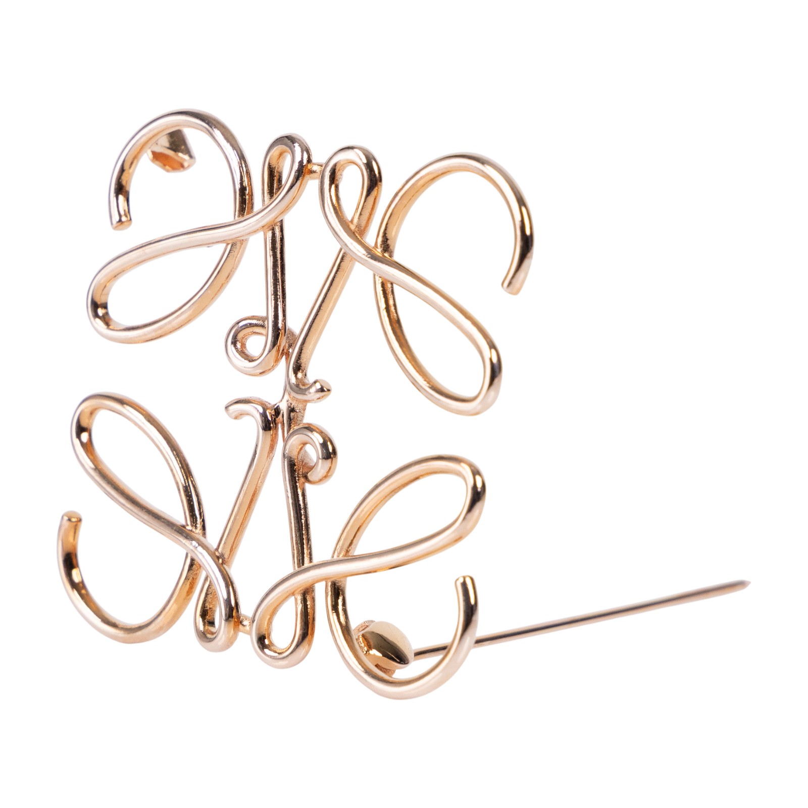 羅意威 LOEWE Anagram 別針 111.25.020 玫瑰色LOGO胸針 原廠盒子/防塵袋