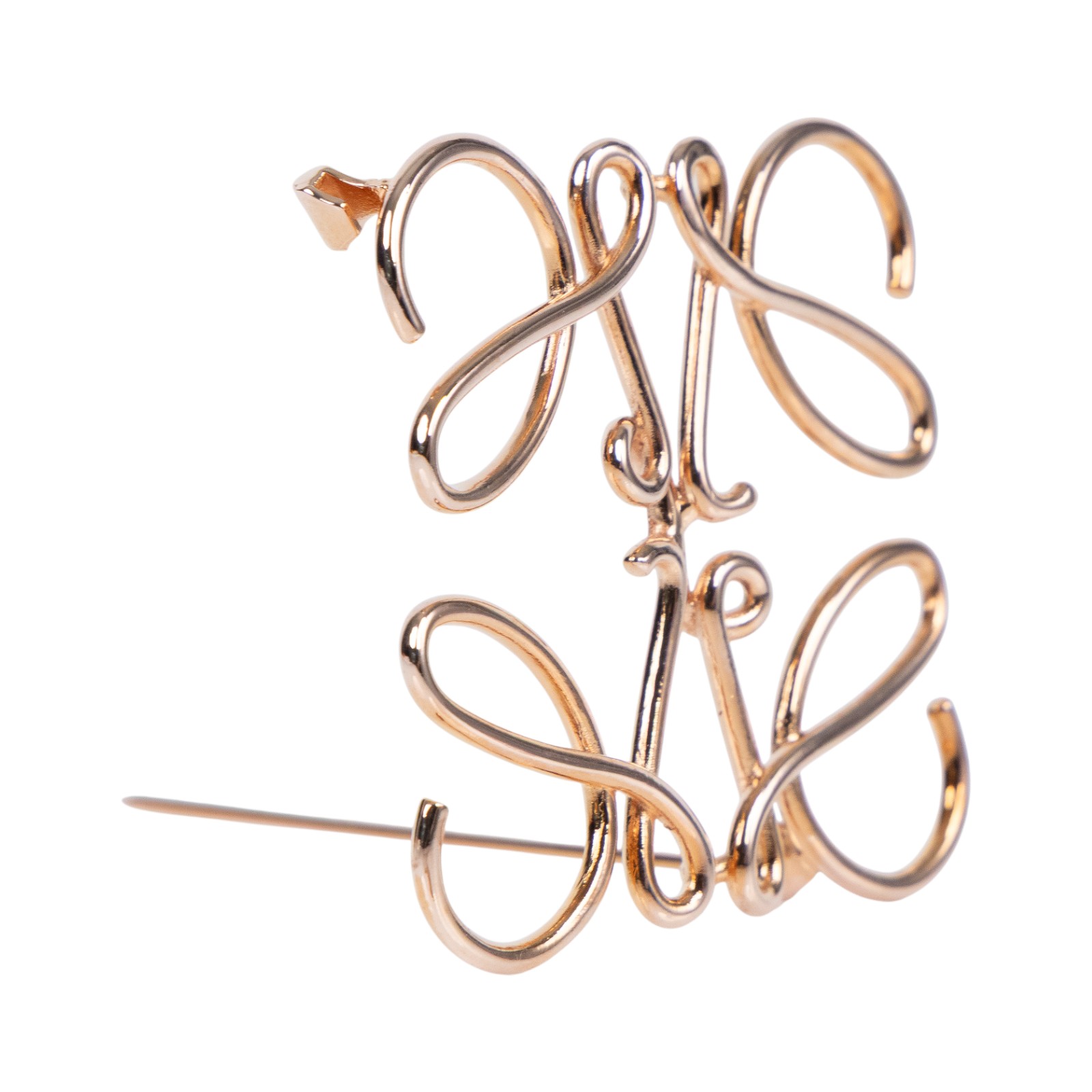 羅意威 LOEWE Anagram 別針 111.25.020 玫瑰色LOGO胸針 原廠盒子/防塵袋