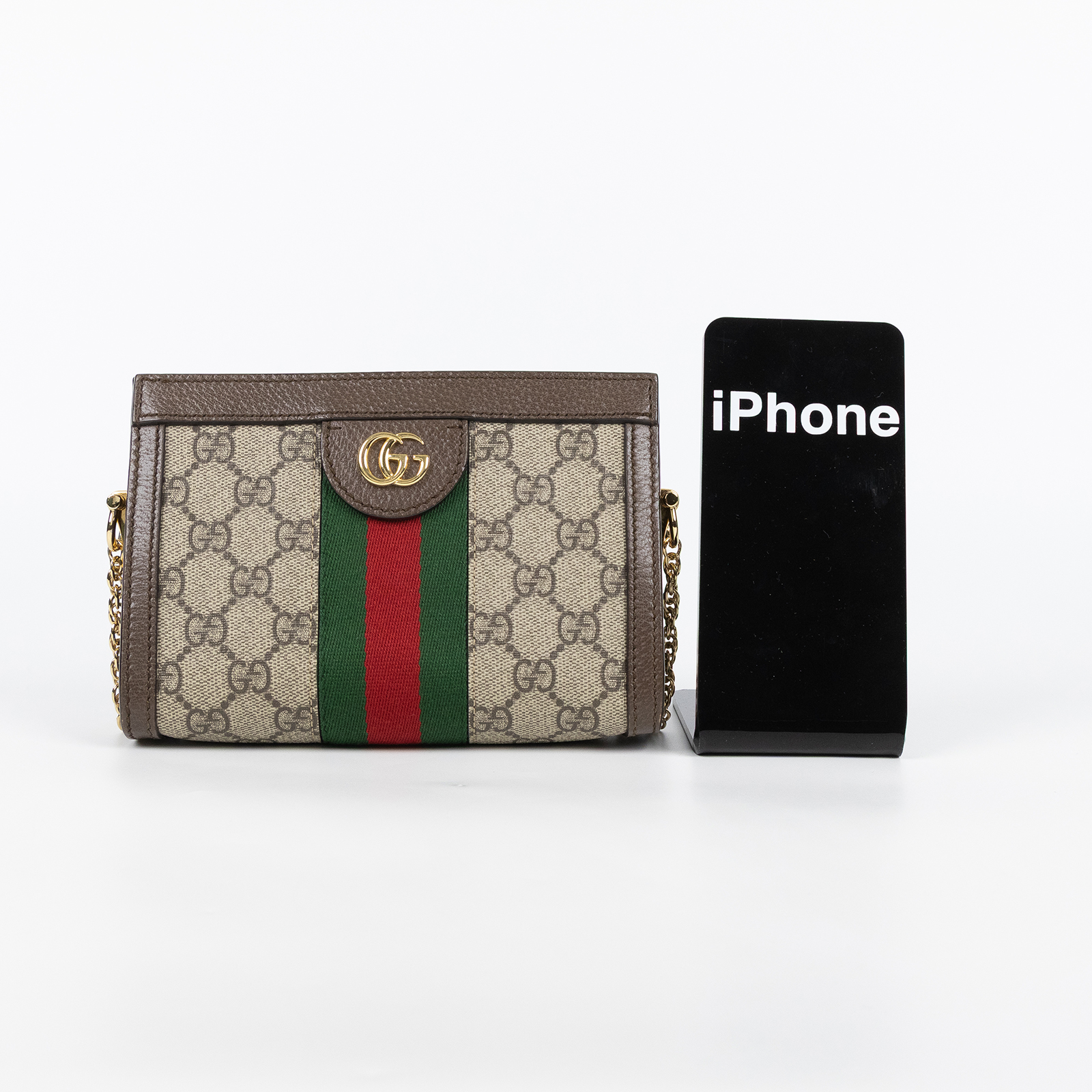 古馳 GUCCI Ophidia 迷你 肩背包 斜背包 602676 K05NB 原花OPHIDIA帆布鍊包 原廠盒子/防塵袋