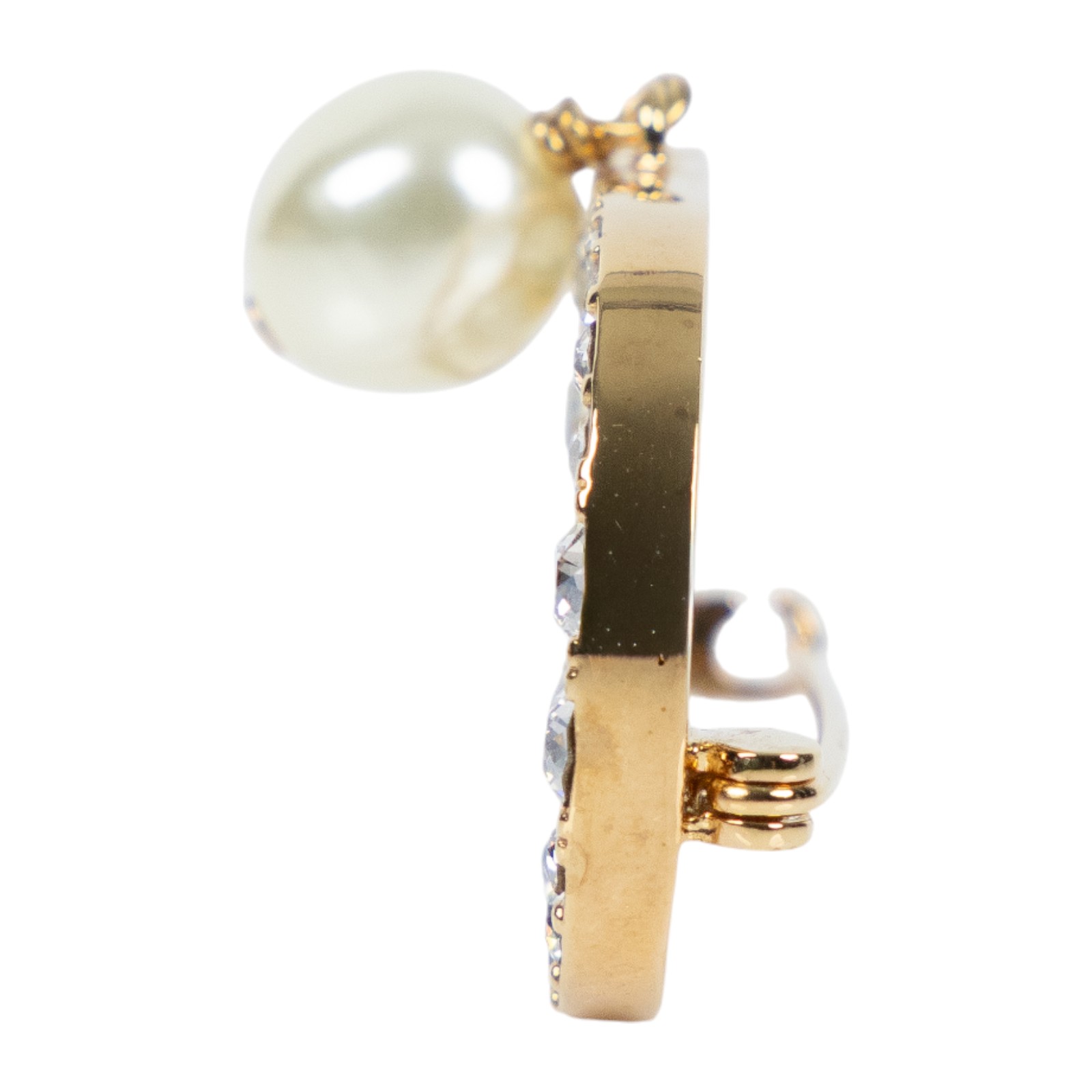 迪奧 CHRISTIAN DIOR Petit CD 胸針 V0716PTCCY_D301 水鑽CD珍珠胸針 原廠盒子/防塵袋