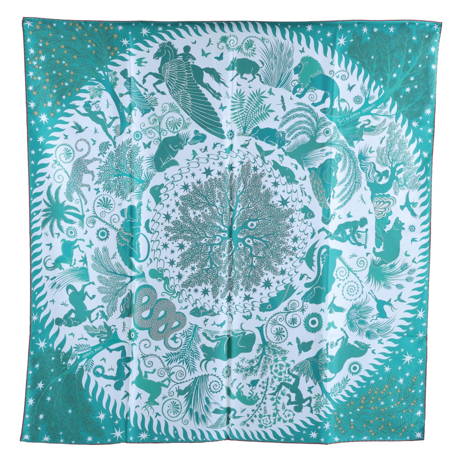 愛馬仕 Hermes Sous le Charme scarf 90 絲巾 H903702Sv02 903702S  原廠盒子