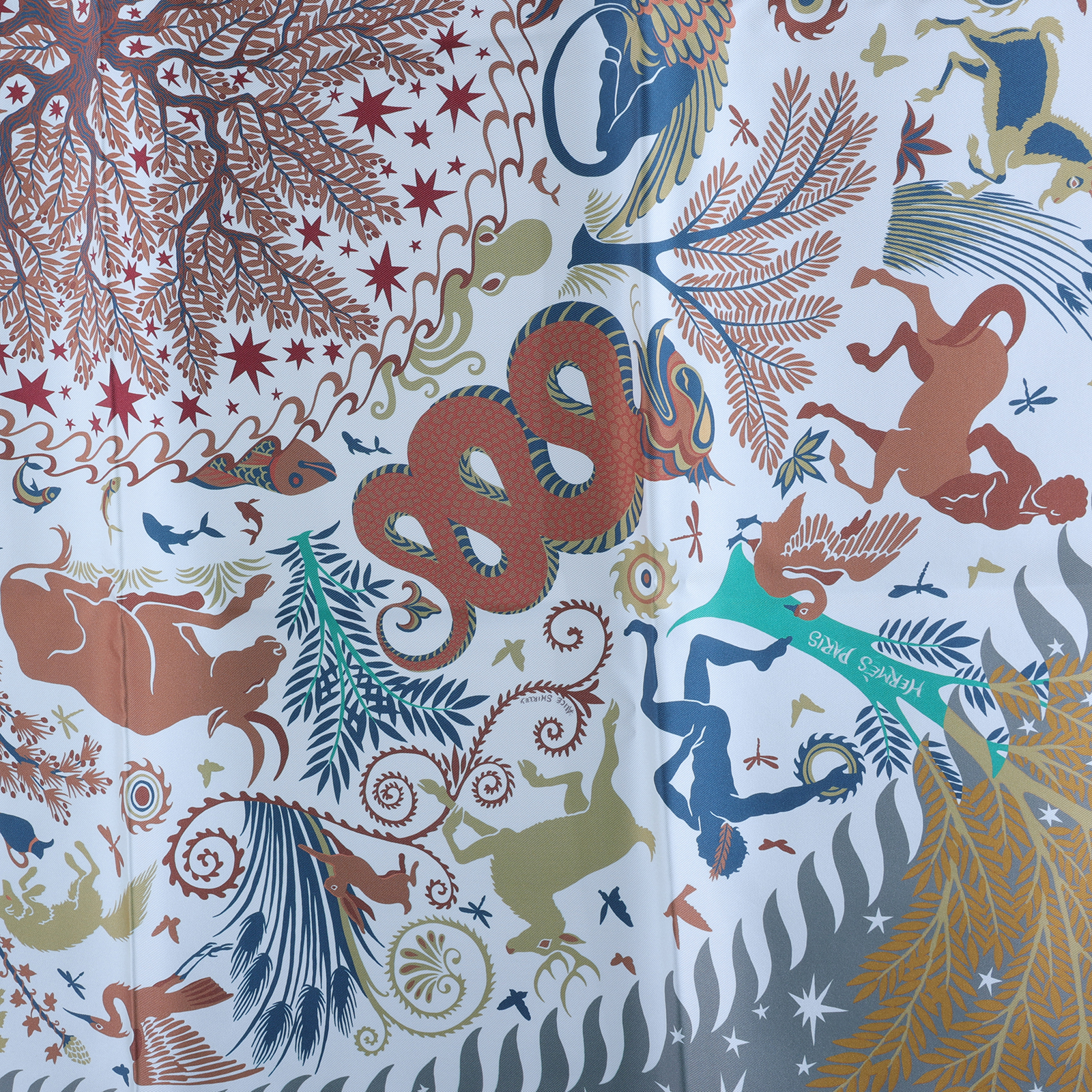 愛馬仕 Hermes Sous le Charme scarf 90 絲巾 H903702Sv02 903702S  原廠盒子