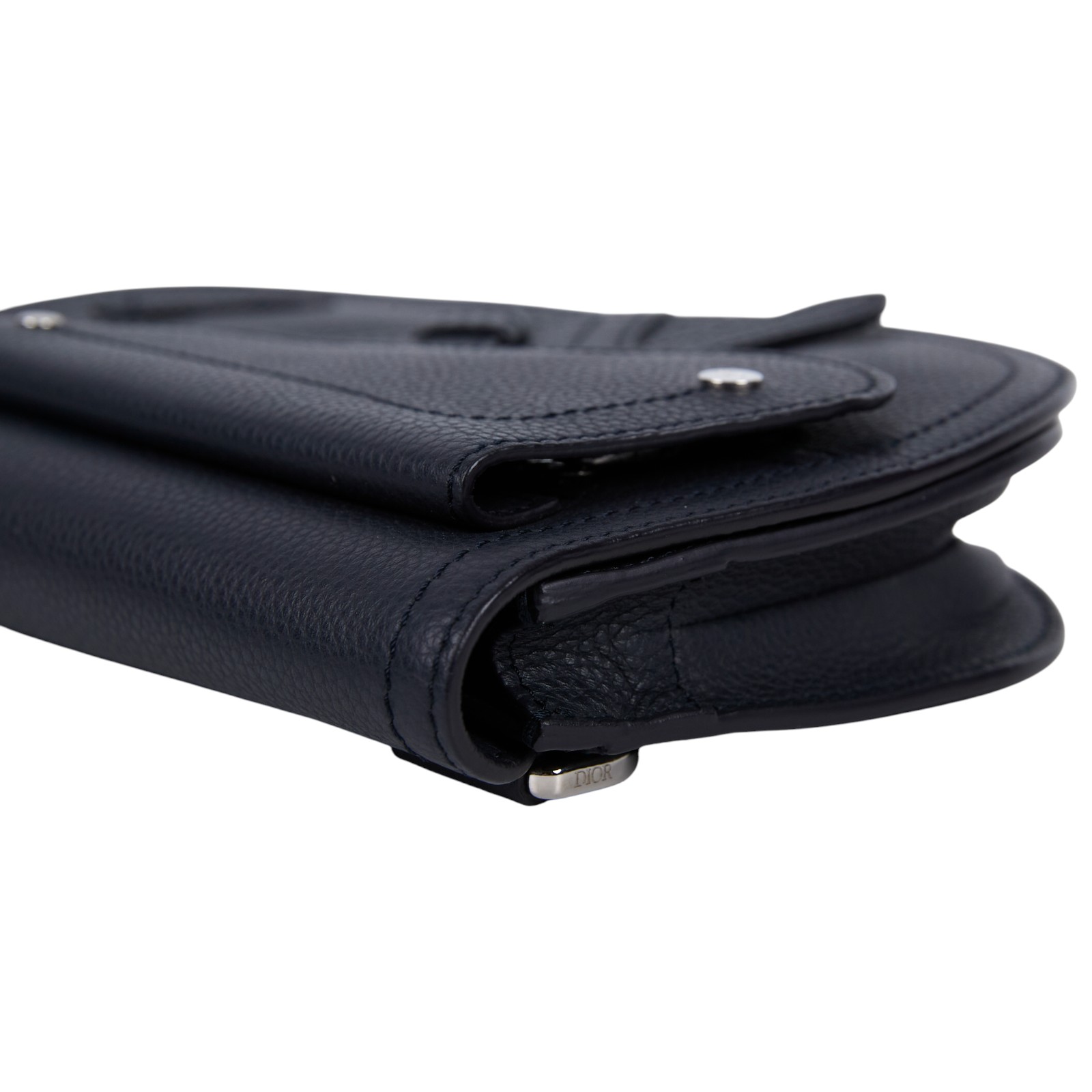 迪奧 CHRISTIAN DIOR Saddle Oblique 馬鞍包 1ADPO095YMJ 藍皮革SADDLE胸包 防塵袋/購買證明