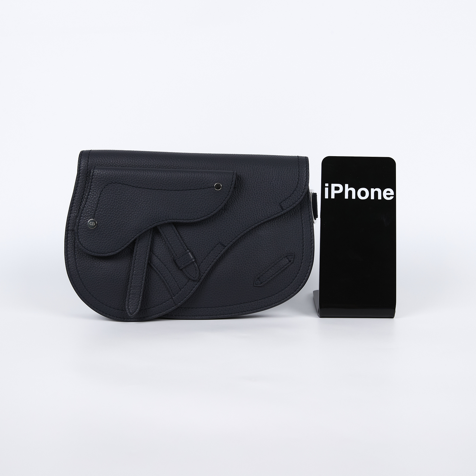 迪奧 CHRISTIAN DIOR Saddle Oblique 馬鞍包 1ADPO095YMJ 藍皮革SADDLE胸包 防塵袋/購買證明