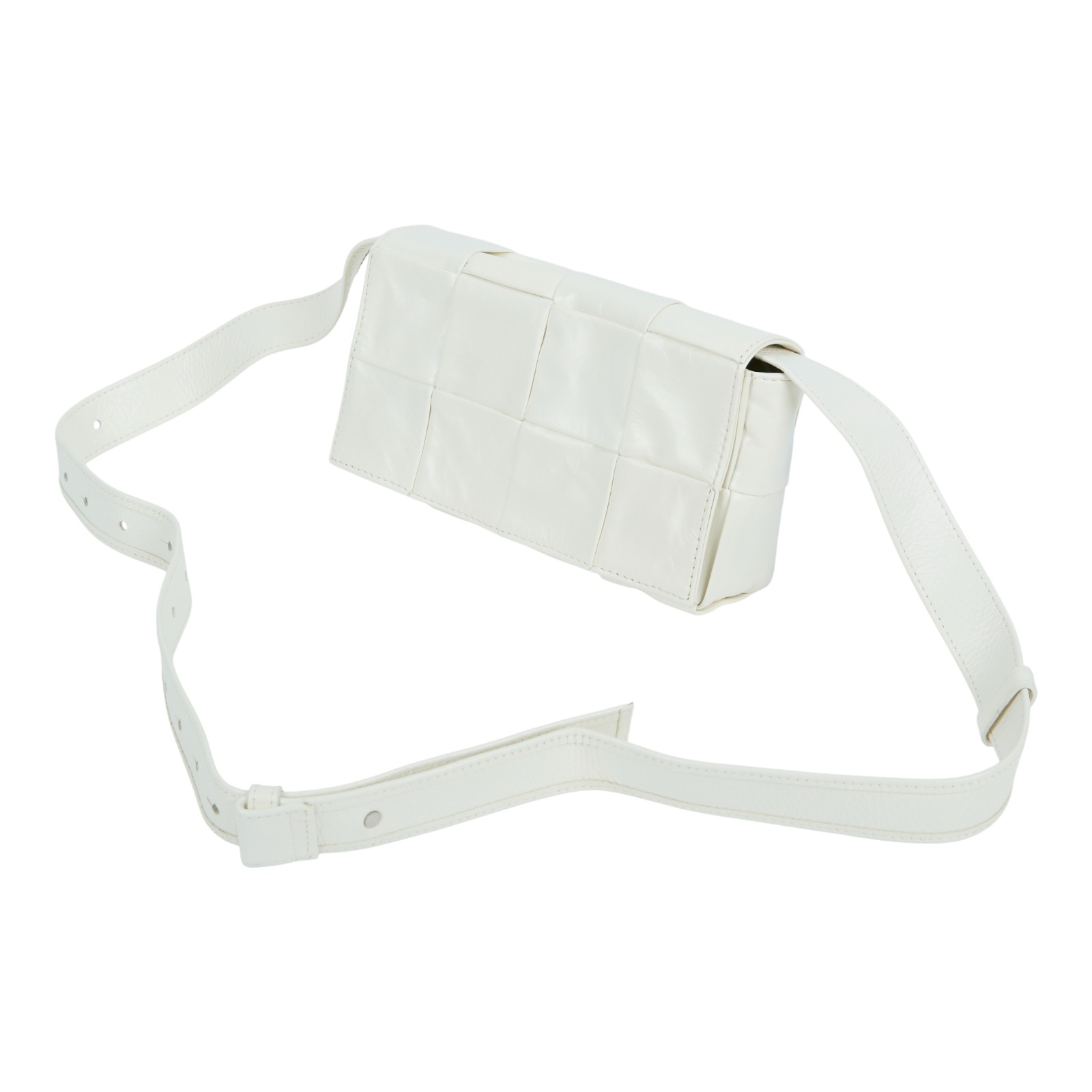 寶緹嘉 BOTTEGA VENETA Cassette 方形編織 腰包 668572VMAY1 4X2 白CASSETTE 防塵袋