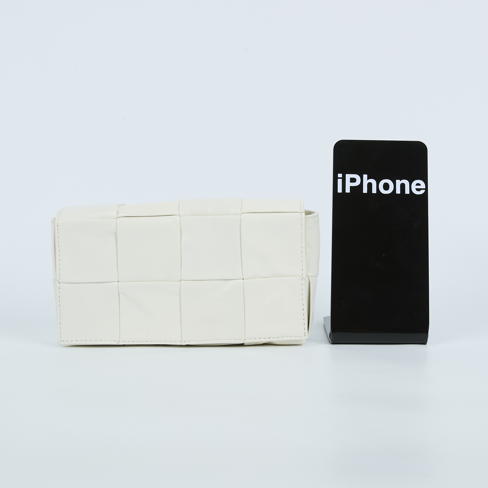 寶緹嘉 BOTTEGA VENETA Cassette 方形編織 腰包 668572VMAY1 4X2 白CASSETTE 防塵袋