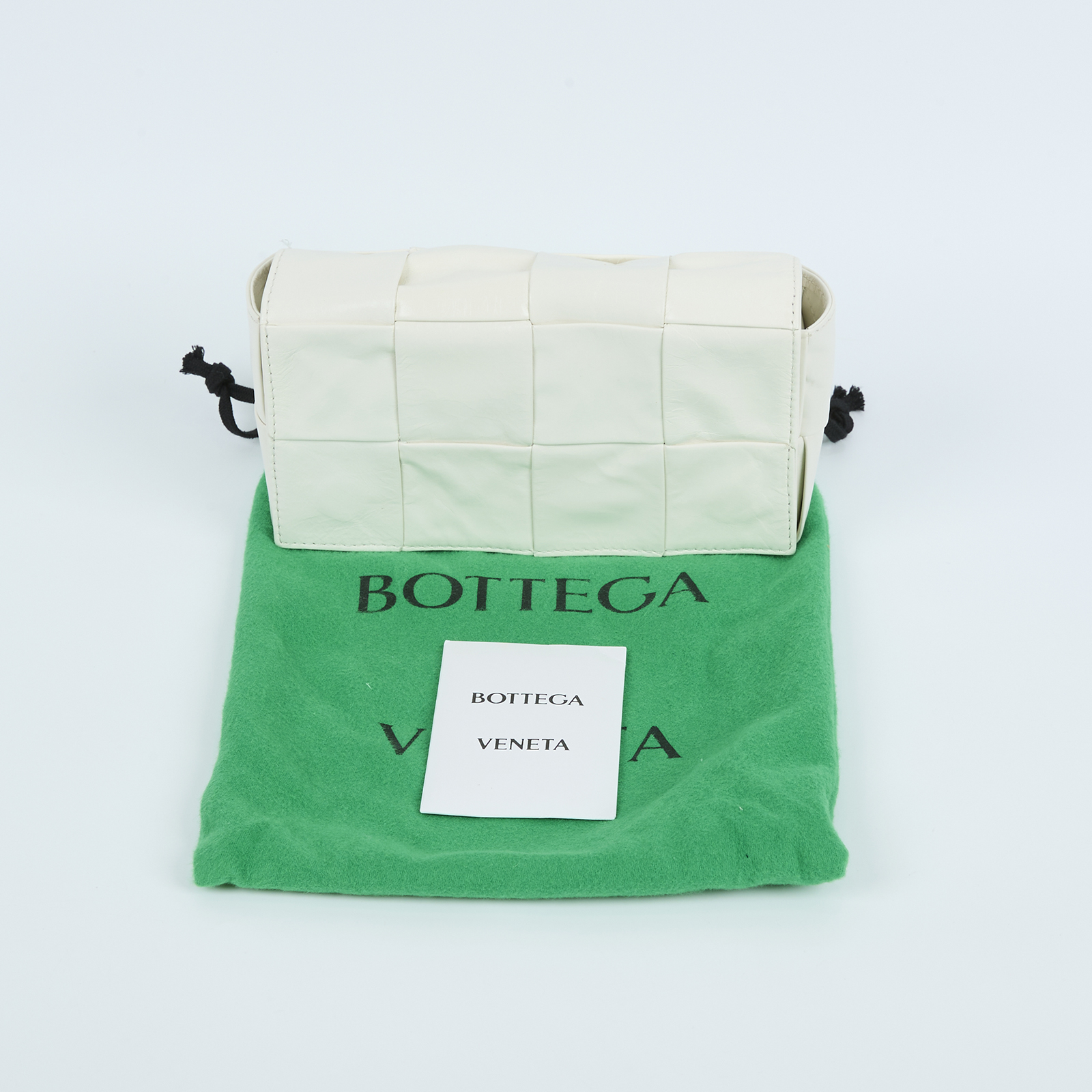 寶緹嘉 BOTTEGA VENETA Cassette 方形編織 腰包 668572VMAY1 4X2 白CASSETTE 防塵袋