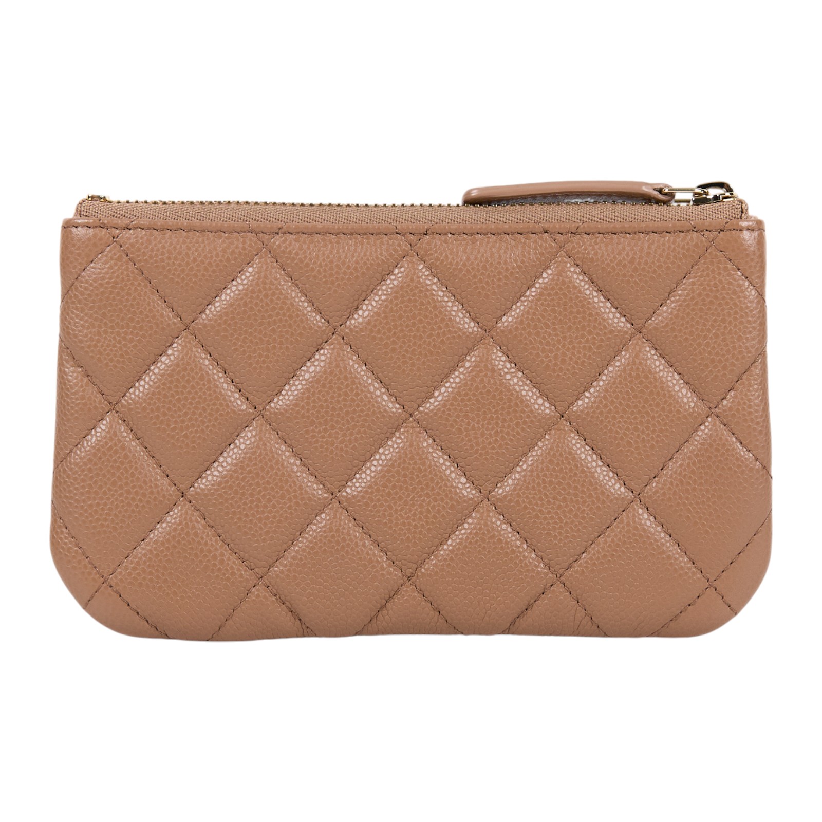 香奈兒 CHANEL 經典 拉鍊 隨身包 小型 AP4020 晶片款 奶茶荔枝一字拉鍊錢包 無附屬品