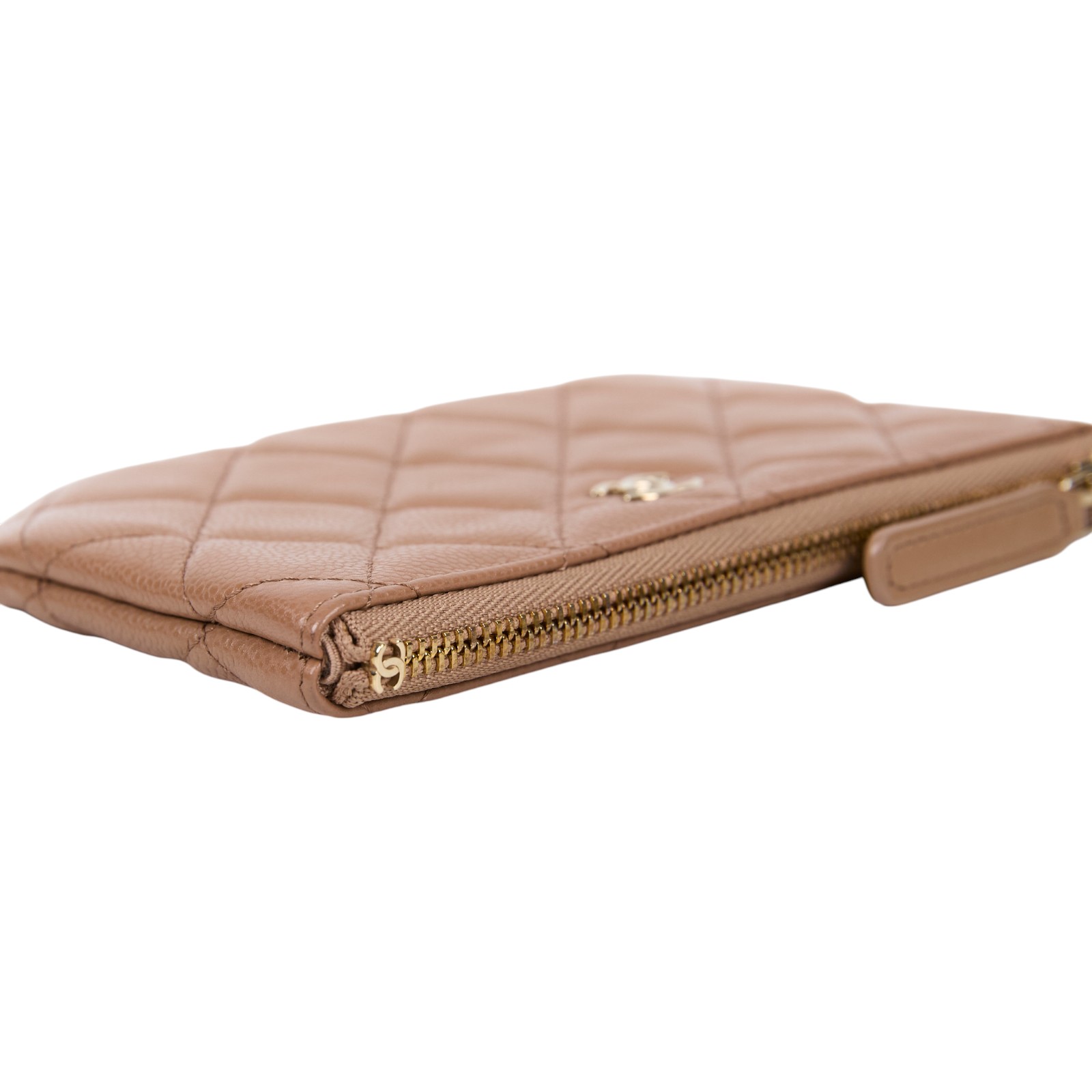 香奈兒 CHANEL 經典 拉鍊 隨身包 小型 AP4020 晶片款 奶茶荔枝一字拉鍊錢包 無附屬品