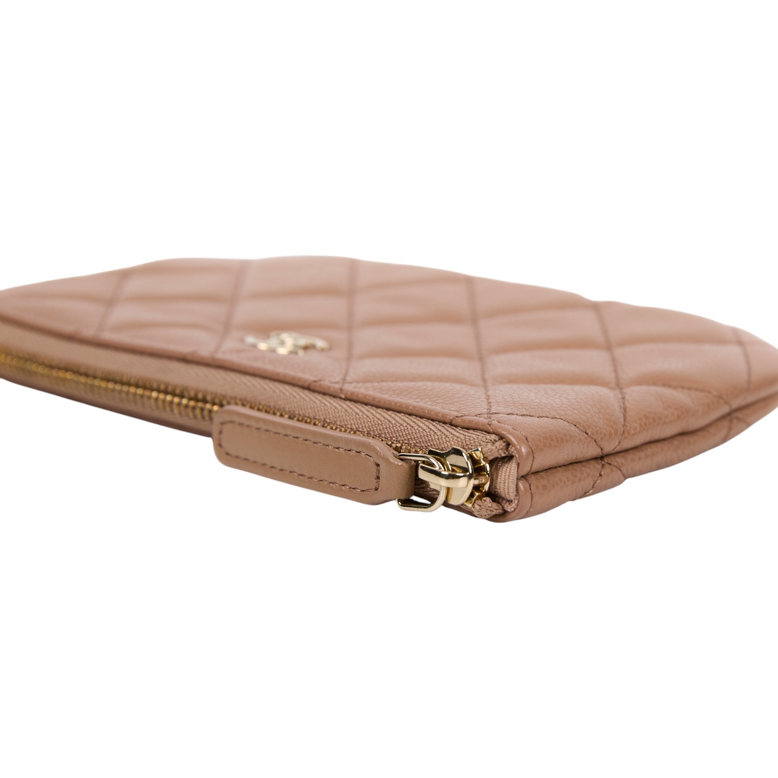 香奈兒 CHANEL 經典 拉鍊 隨身包 小型 AP4020 晶片款 奶茶荔枝一字拉鍊錢包 無附屬品