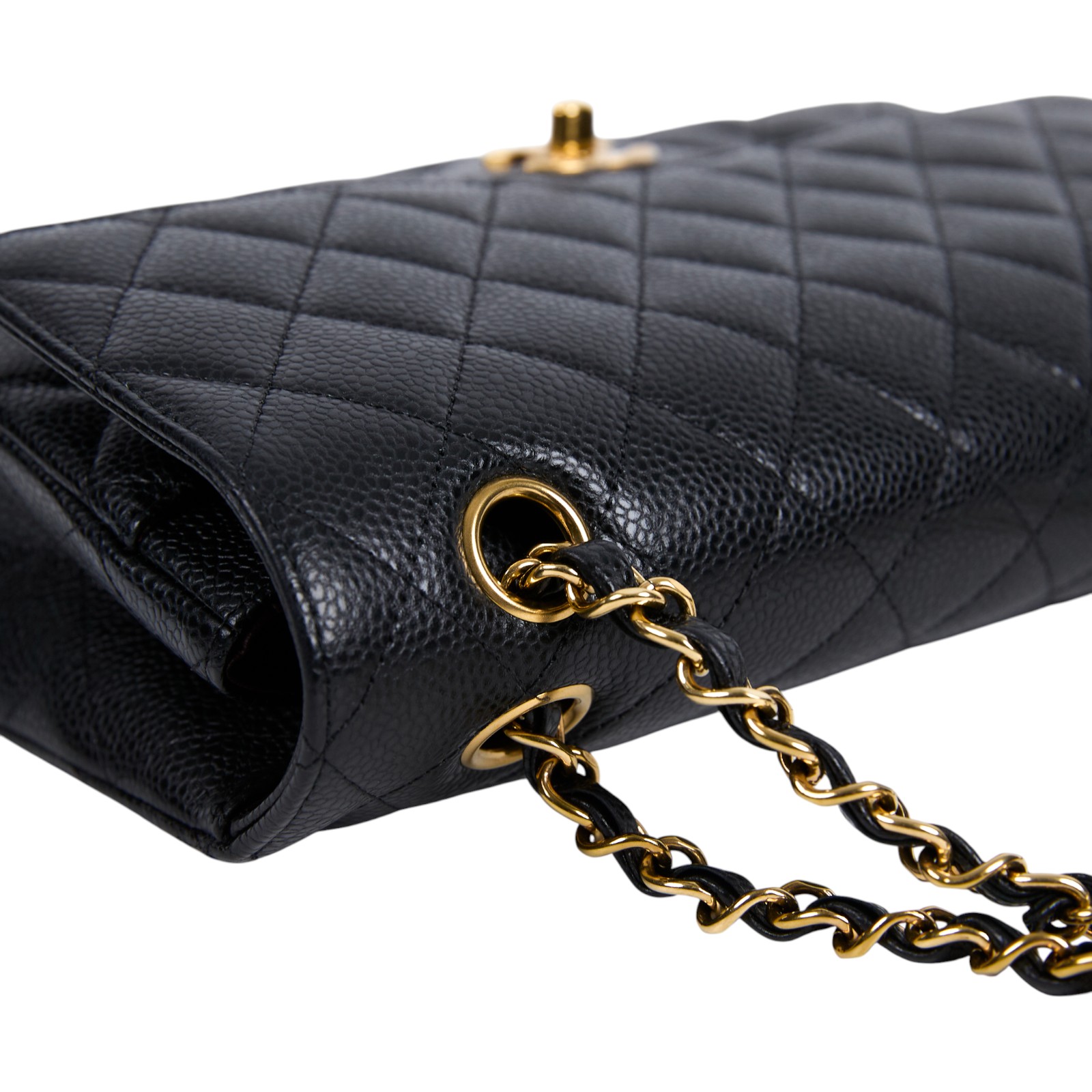 香奈兒 CHANEL CF 經典 11.12 口蓋包 A01112 晶片款 黑金荔枝COCO25 防塵袋/原廠盒子