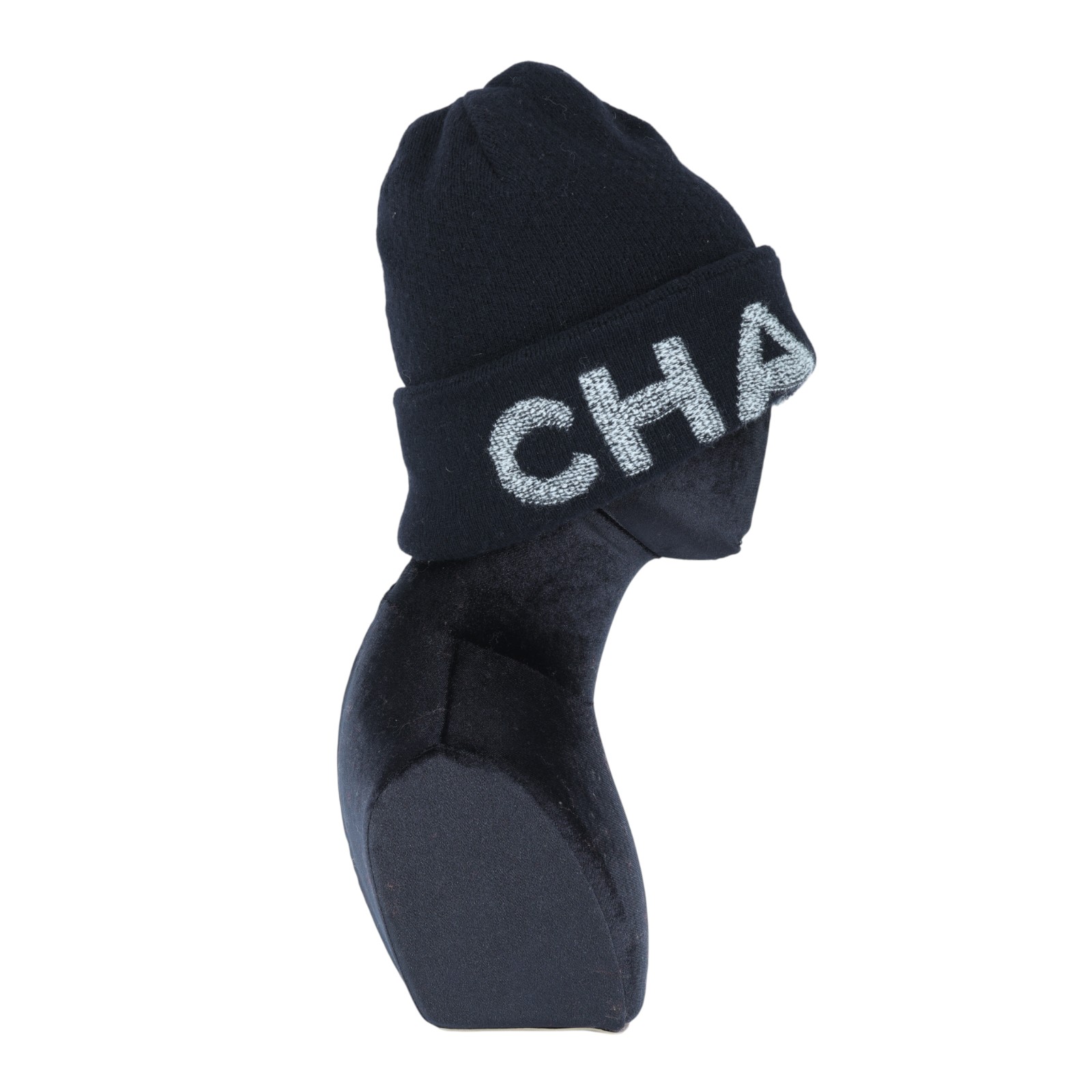 香奈兒 CHANEL LOGO 帽子 毛帽  黑灰LOGO毛帽 無附屬品