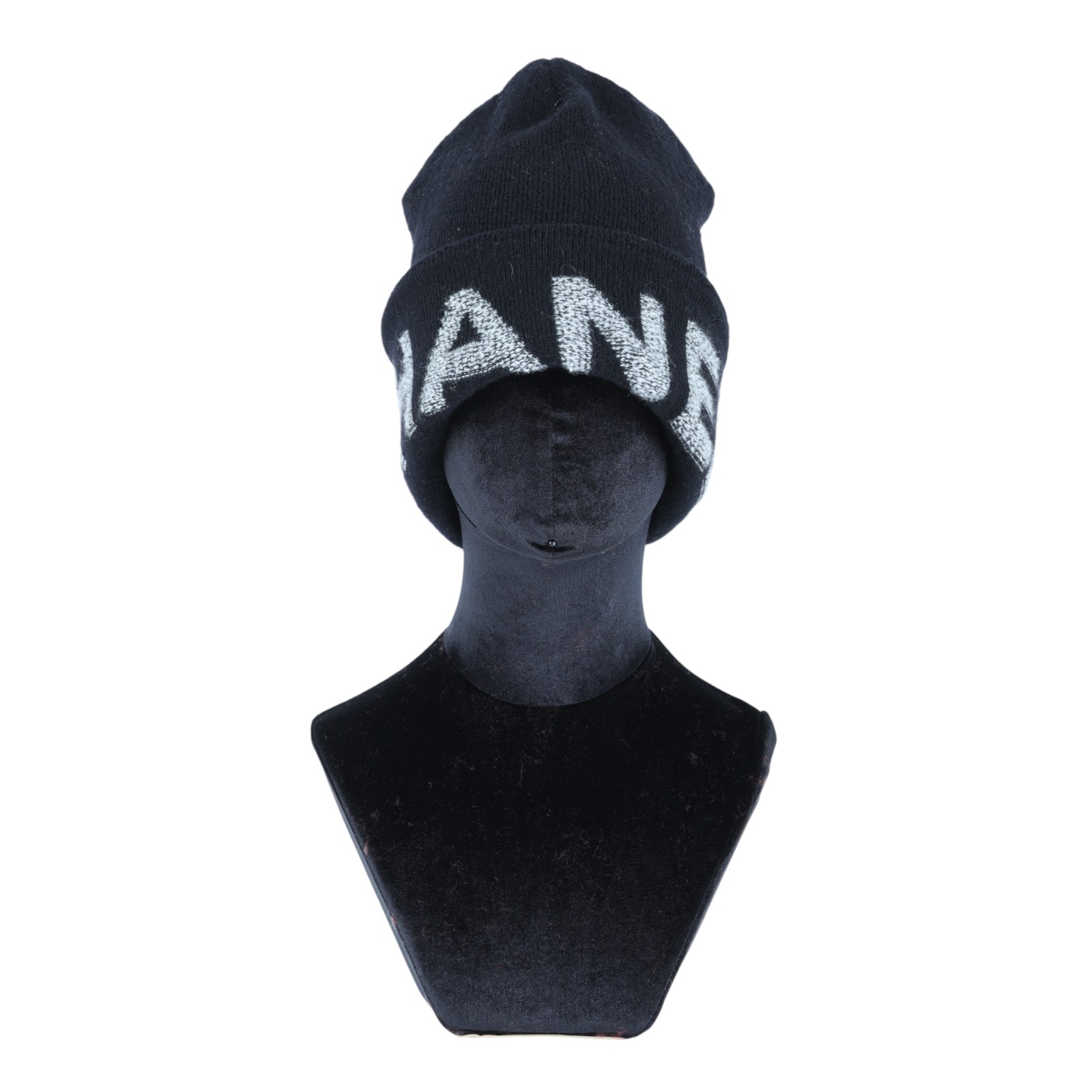 香奈兒 CHANEL LOGO 帽子 毛帽  黑灰LOGO毛帽 無附屬品