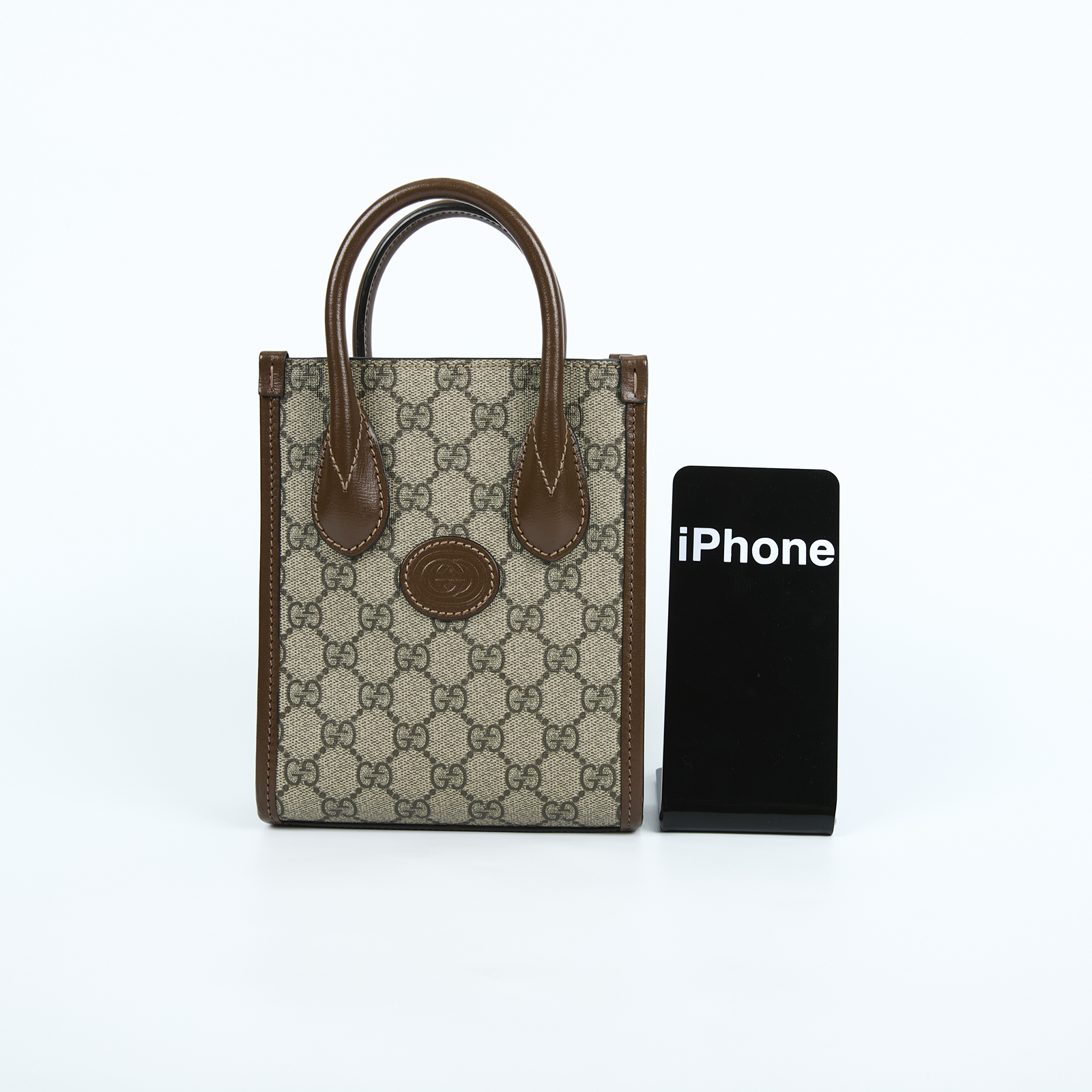 古馳 GUCCI Interlocking G 迷你 手提袋 671623 92TCG 咖INTERLOCKING琴譜 無附屬品