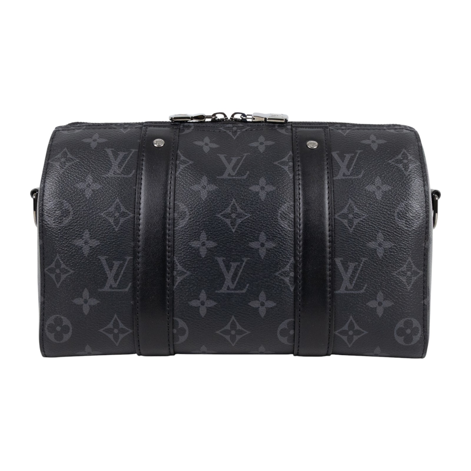 路易威登 LOUIS VUITTON City Keepall Eclipse帆布 拉鍊 斜背包 黑色 M45936 晶片款  原廠盒子/背帶/吊牌