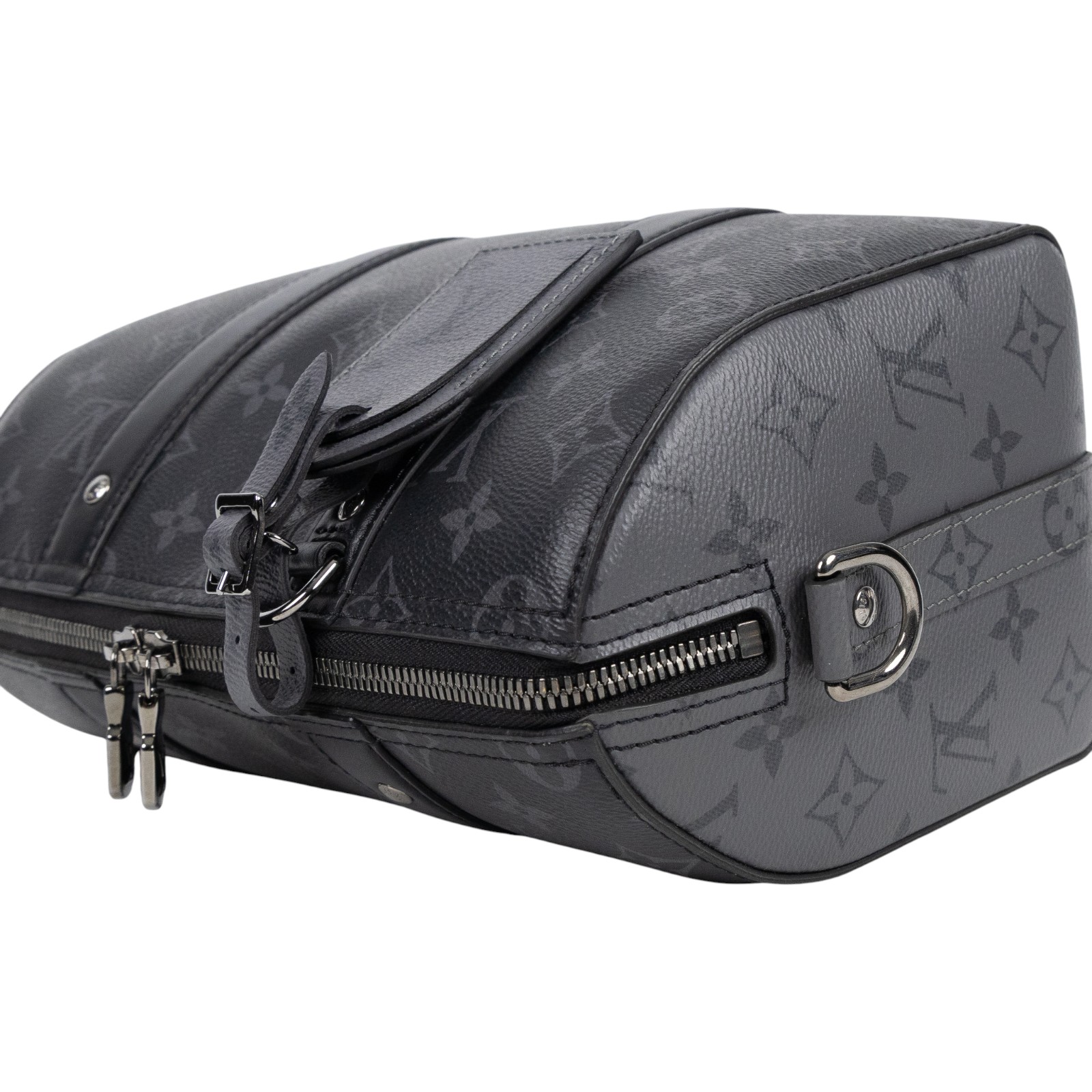 路易威登 LOUIS VUITTON City Keepall Eclipse帆布 拉鍊 斜背包 黑色 M45936 晶片款  原廠盒子/背帶/吊牌