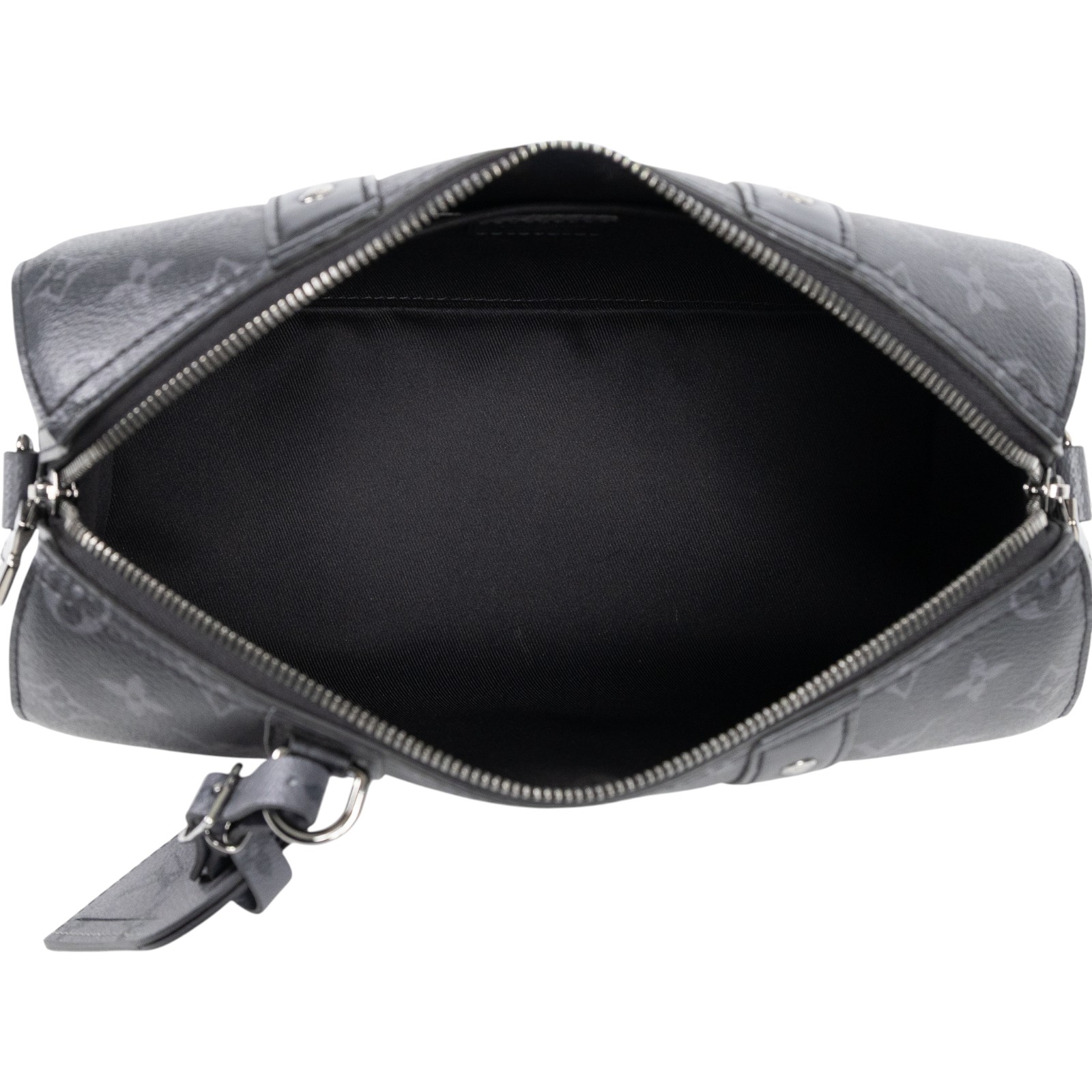 路易威登 LOUIS VUITTON City Keepall Eclipse帆布 拉鍊 斜背包 黑色 M45936 晶片款  原廠盒子/背帶/吊牌