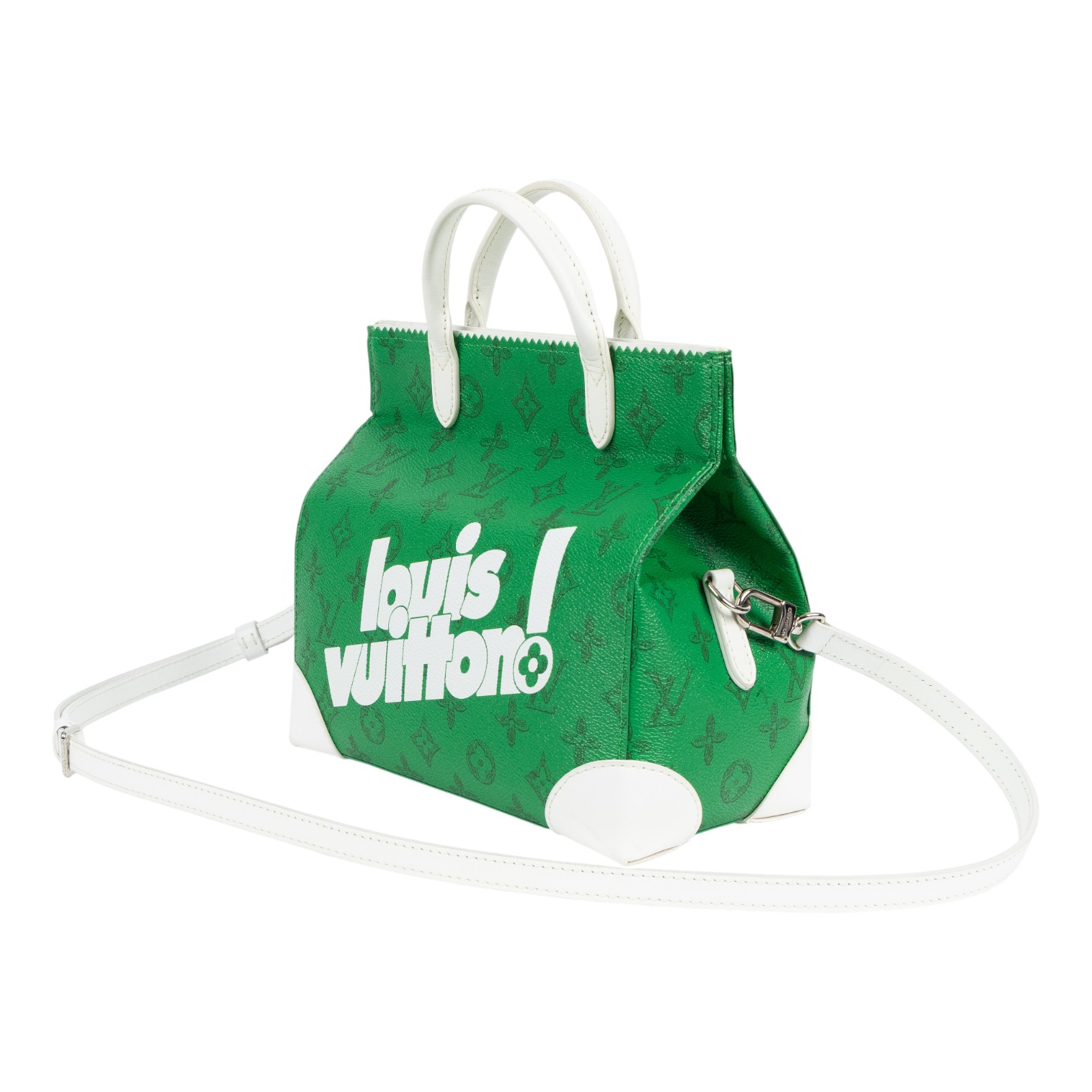 路易威登 LOUIS VUITTON Everyday LV Liter 手提包 肩背包 M80815 晶片款 綠LITTER BAG購物袋 背帶