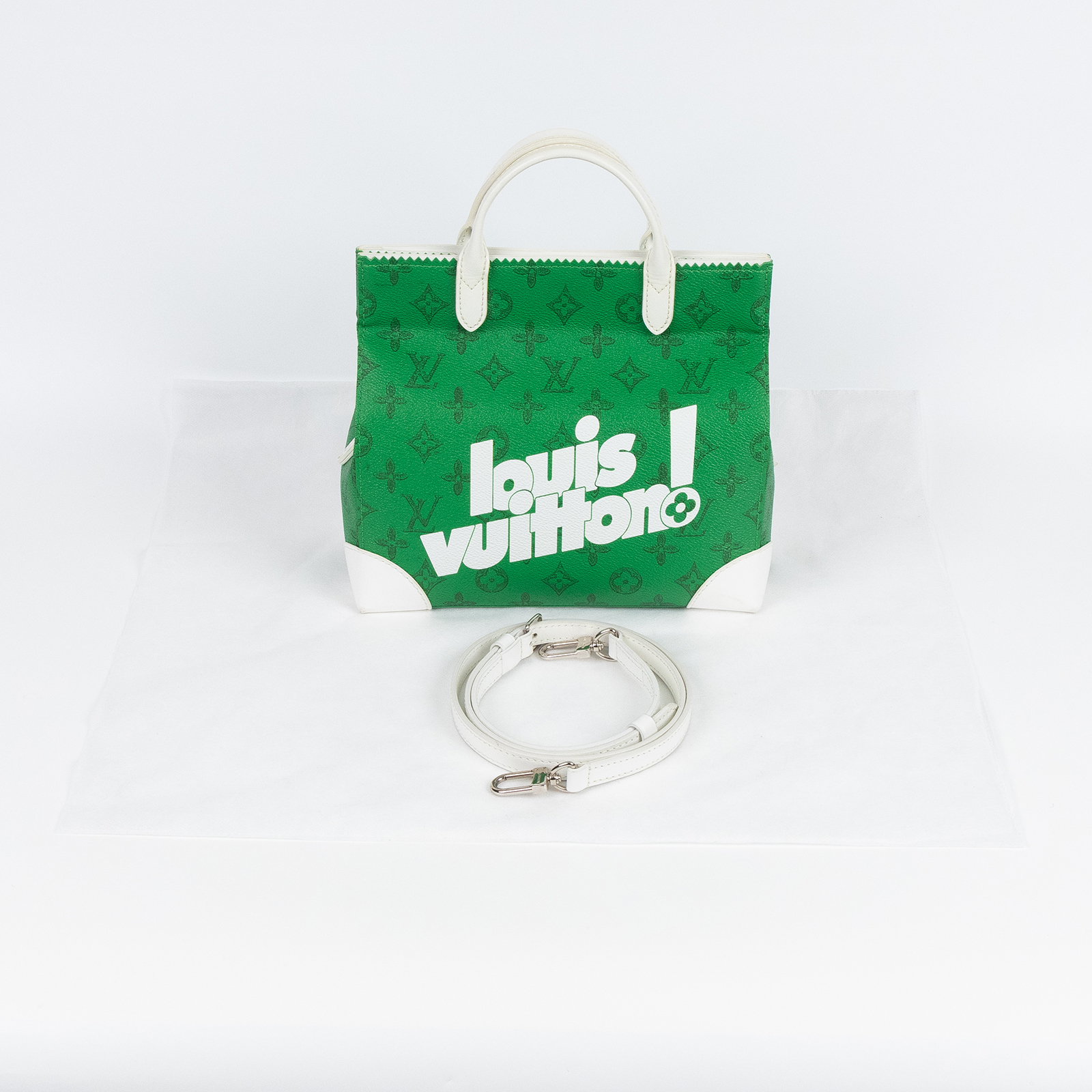 路易威登 LOUIS VUITTON Everyday LV Liter 手提包 肩背包 M80815 晶片款 綠LITTER BAG購物袋 背帶