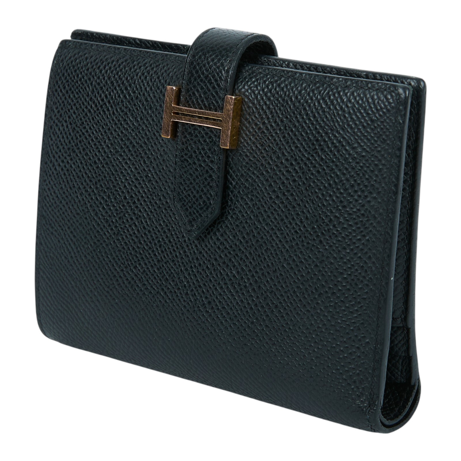 愛馬仕 Hermes Bearn 短夾 BEARN  黑玫金BEARN短夾 原廠盒子