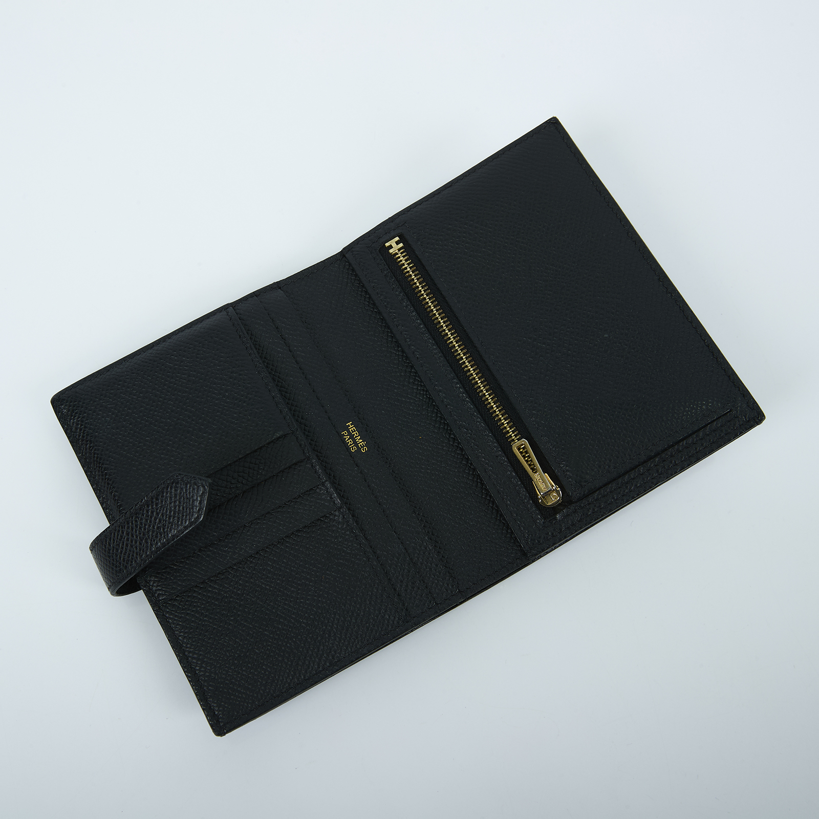 愛馬仕 Hermes Bearn 短夾 BEARN  黑玫金BEARN短夾 原廠盒子