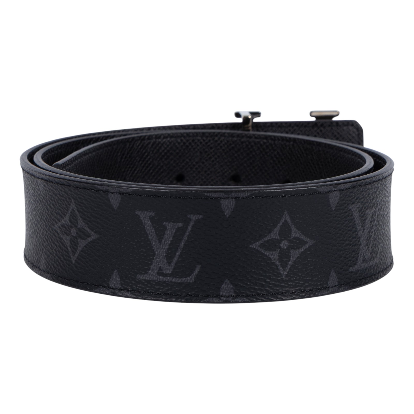 路易威登 LOUIS VUITTON LV Initiales 40毫米 雙面皮帶 M0157V 黑原花皮帶 防塵袋/原廠盒子