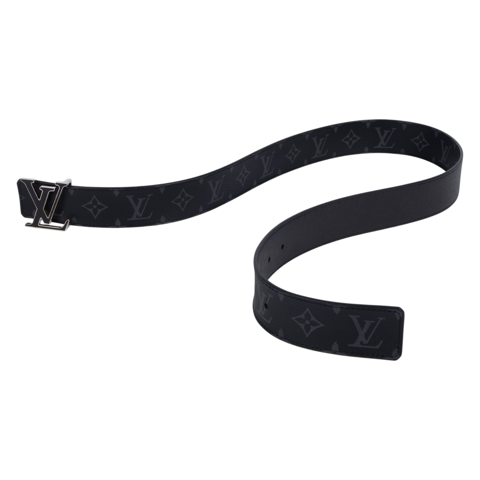 路易威登 LOUIS VUITTON LV Initiales 40毫米 雙面皮帶 M0157V 黑原花皮帶 防塵袋/原廠盒子