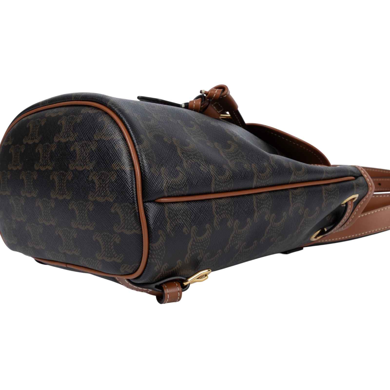 思琳 CELINE Triomphe帆布 小牛皮 迷你 Folco 後背包 197662CAS 原花TRIOMPHE FOLCO後背包 原廠盒子/防塵袋