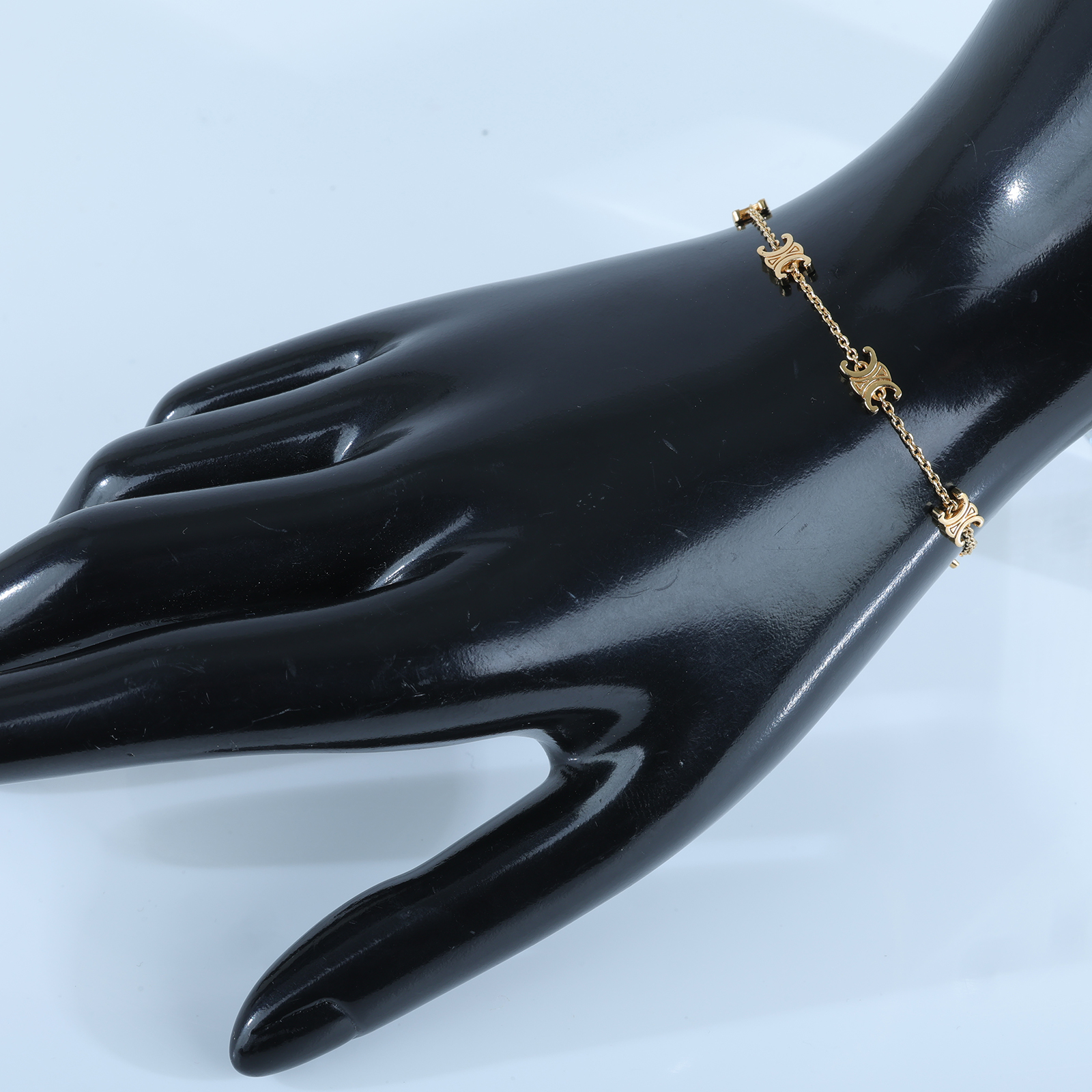 思琳 CELINE Triomphe 金色飾面 黃銅 迷你手鐲 460MT6BRA 金色凱旋手鍊 原廠盒子/防塵袋