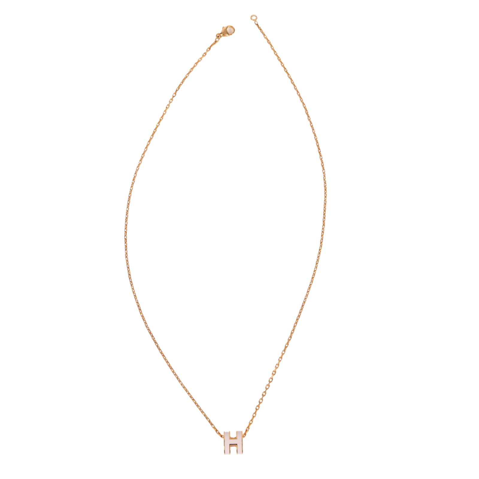 愛馬仕 Hermes Mini Pop H 墜飾  糖衣粉 H147992FO85 ST 02 34 粉玫瑰金MINI POP H項鍊 原廠盒子/防塵袋