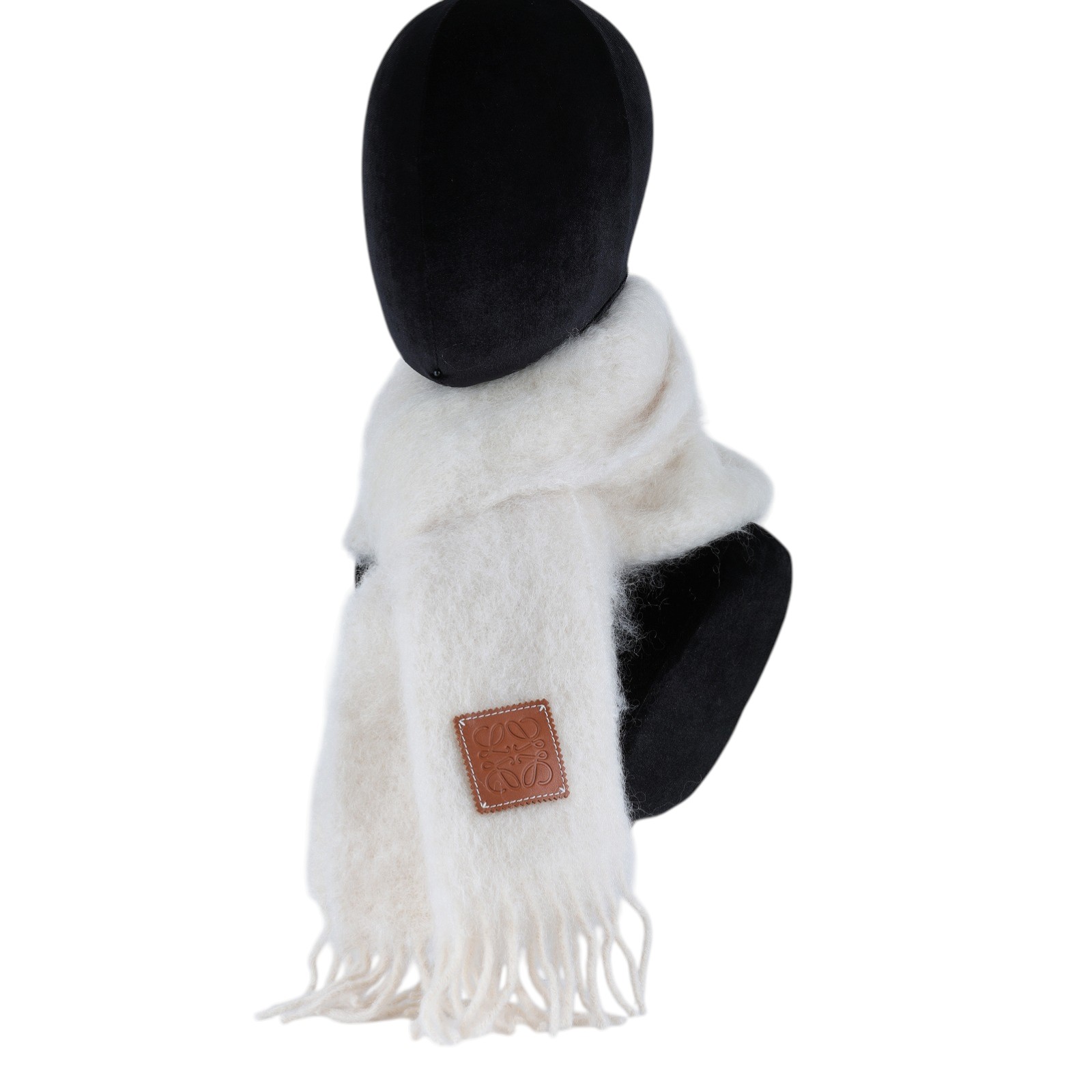 羅意威 LOEWE 披肩 圍巾 F655254X01 米白馬海毛圍巾 無附屬品