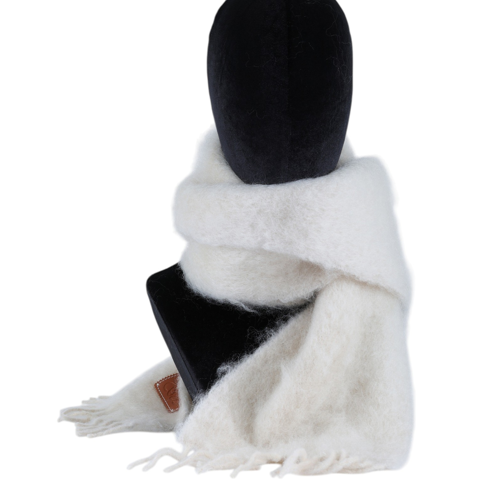 羅意威 LOEWE 披肩 圍巾 F655254X01 米白馬海毛圍巾 無附屬品