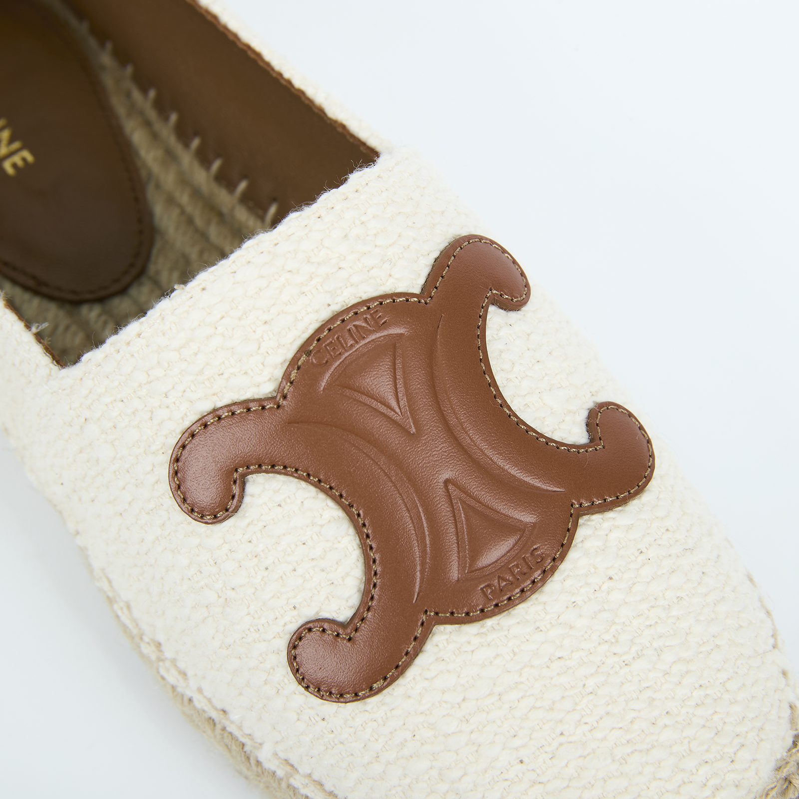 思琳 CELINE Les Espadrilles 漁夫鞋 354432278C_38 米白凱旋門草編鞋#38 原廠盒子/防塵袋