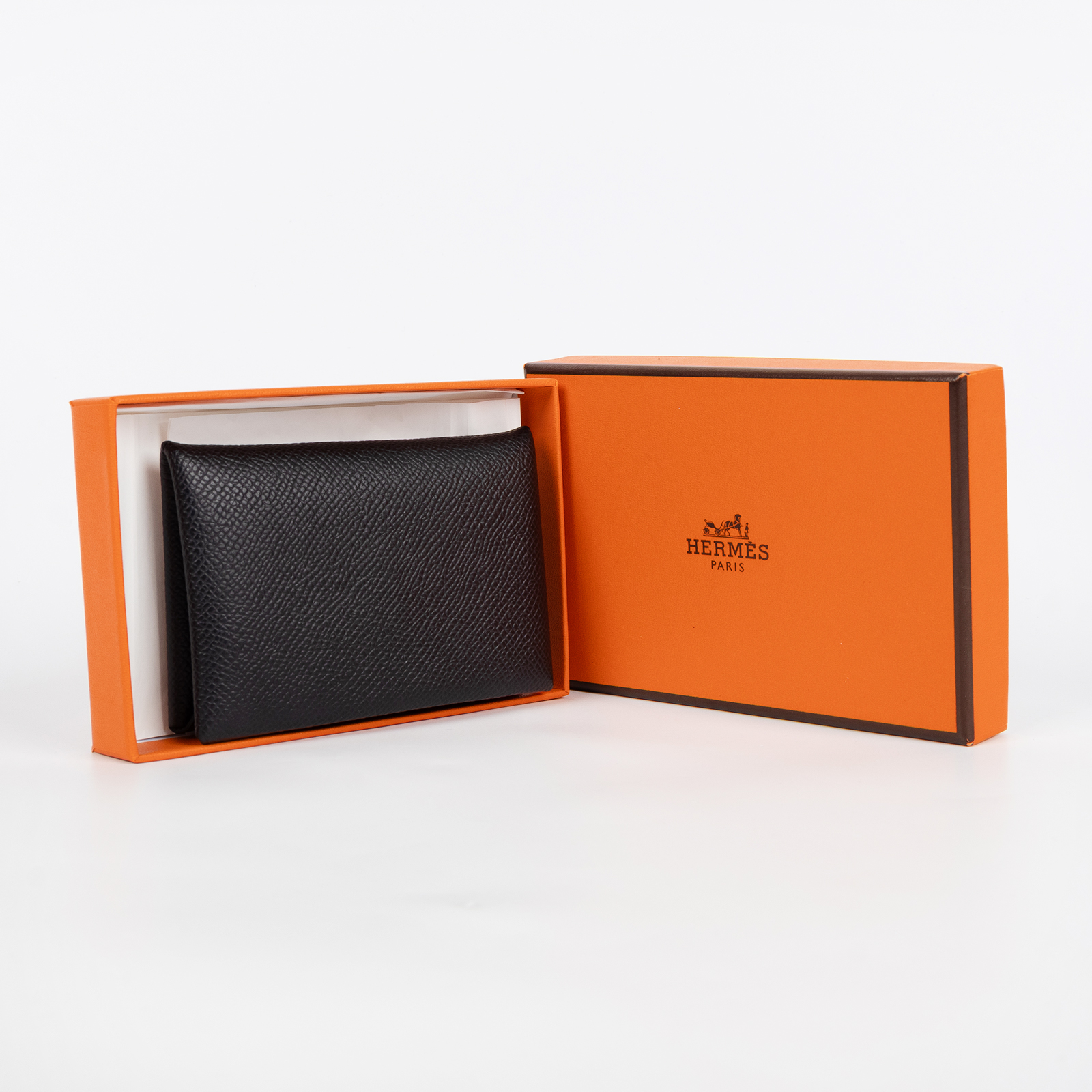 愛馬仕 Hermes Calvi 卡包 CAL BAA006ZA B刻黑CALVI 原廠盒子