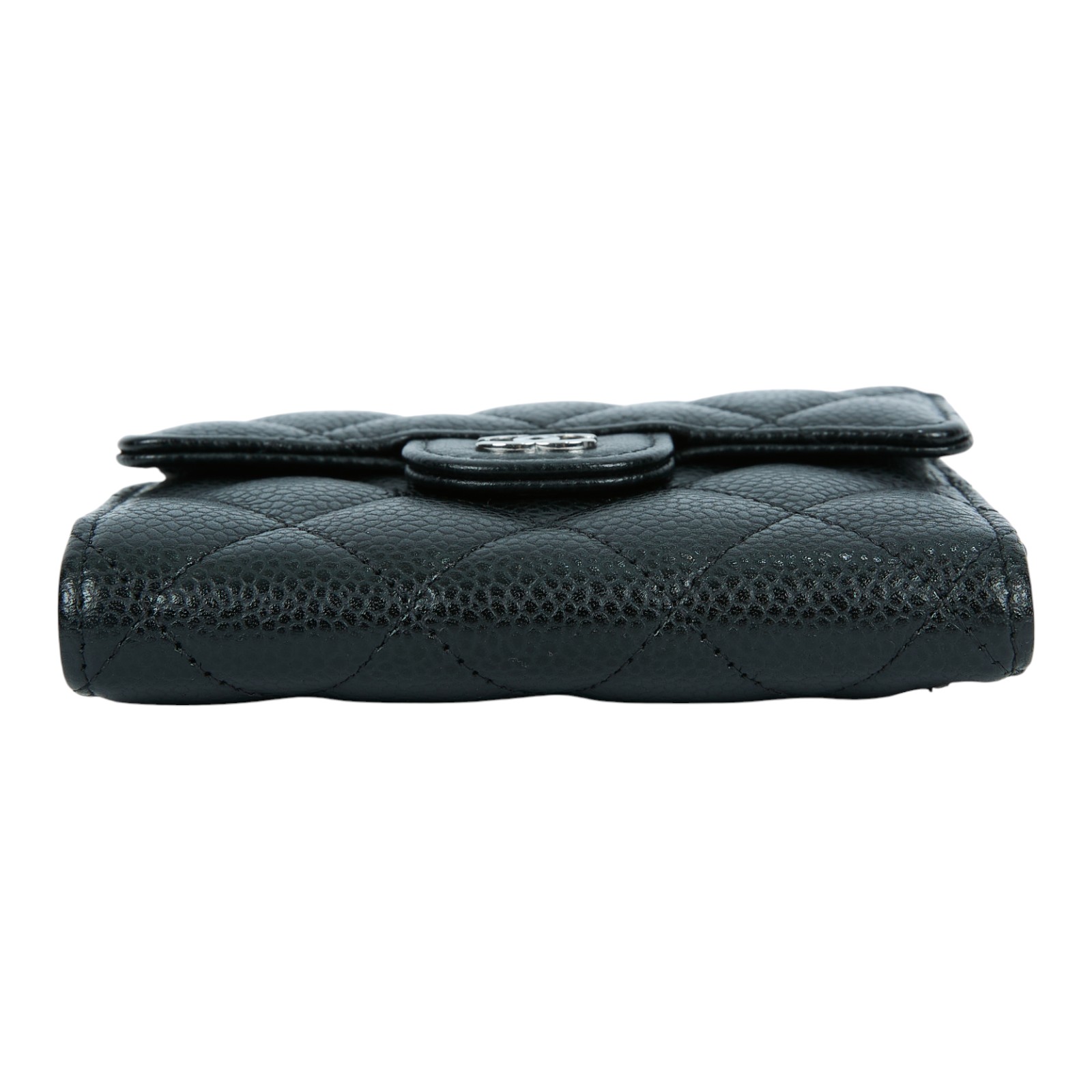 香奈兒 CHANEL 經典 小型 口蓋 皮夾 小牛皮 短夾  AP0231 Y01864 晶片款 黑銀荔枝三折短夾 原廠盒子/防塵袋/購買證明