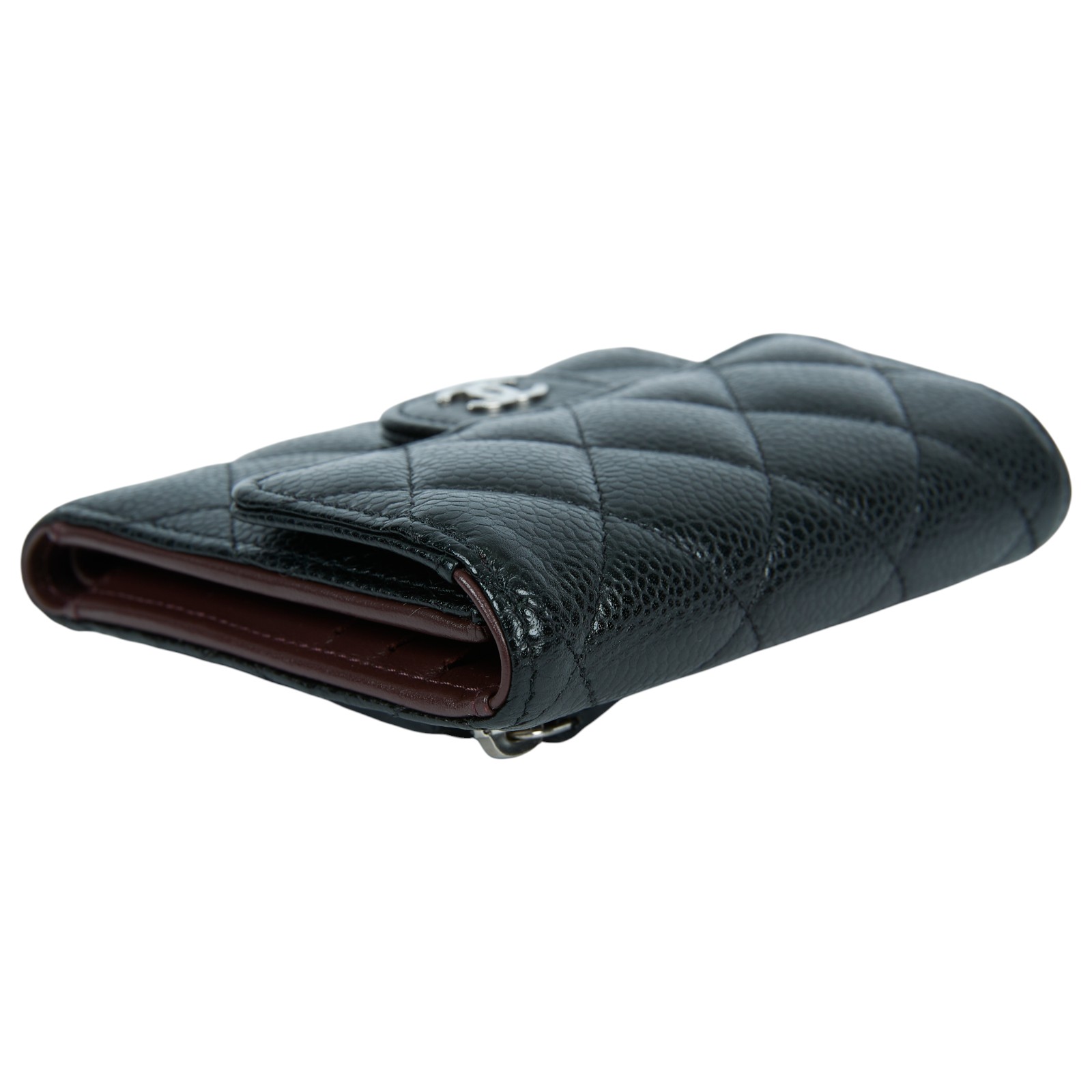 香奈兒 CHANEL 經典 小型 口蓋 皮夾 小牛皮 短夾  AP0231 Y01864 晶片款 黑銀荔枝三折短夾 原廠盒子/防塵袋/購買證明