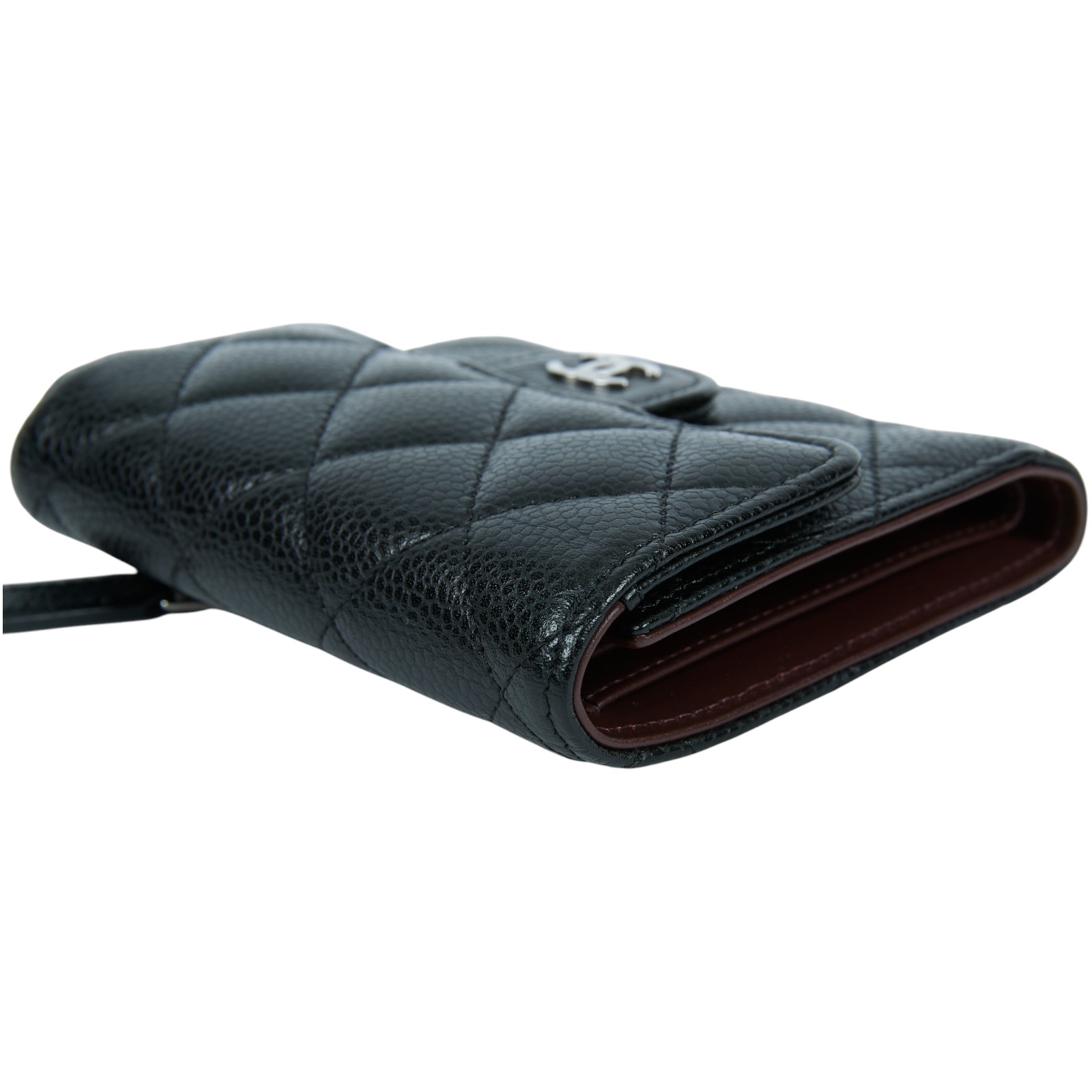 香奈兒 CHANEL 經典 小型 口蓋 皮夾 小牛皮 短夾  AP0231 Y01864 晶片款 黑銀荔枝三折短夾 原廠盒子/防塵袋/購買證明