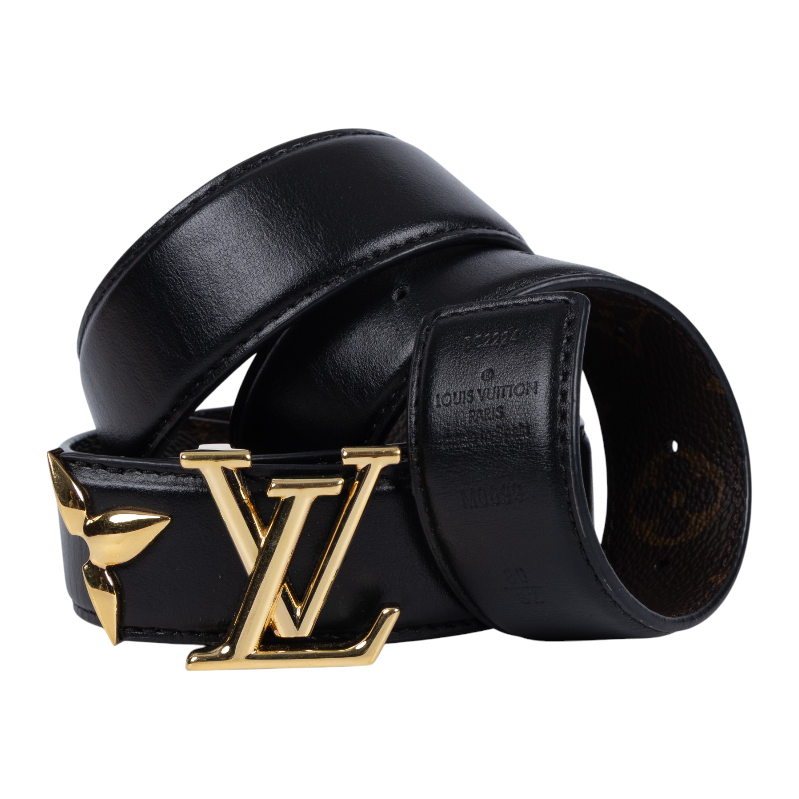 路易威登 LOUIS VUITTON Pretty LV 30毫米 雙面皮帶 M0699W 黑原花雙面皮帶#80 原廠盒子/防塵袋/購買證明