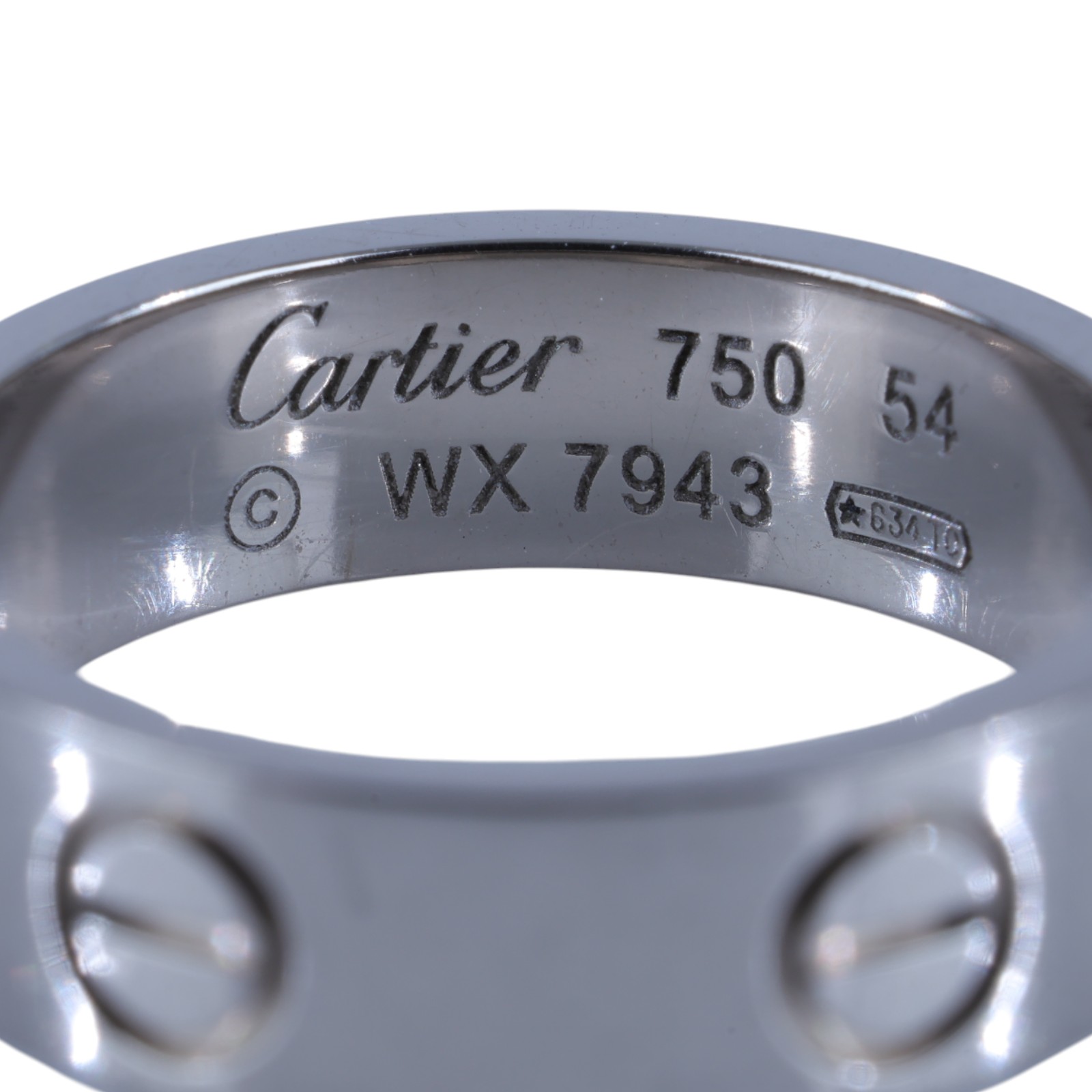 卡地亞 CARTIER Love 戒指 經典款 B4084754 WG LOVE戒指 寬版 #54 原廠盒子2/購買證明