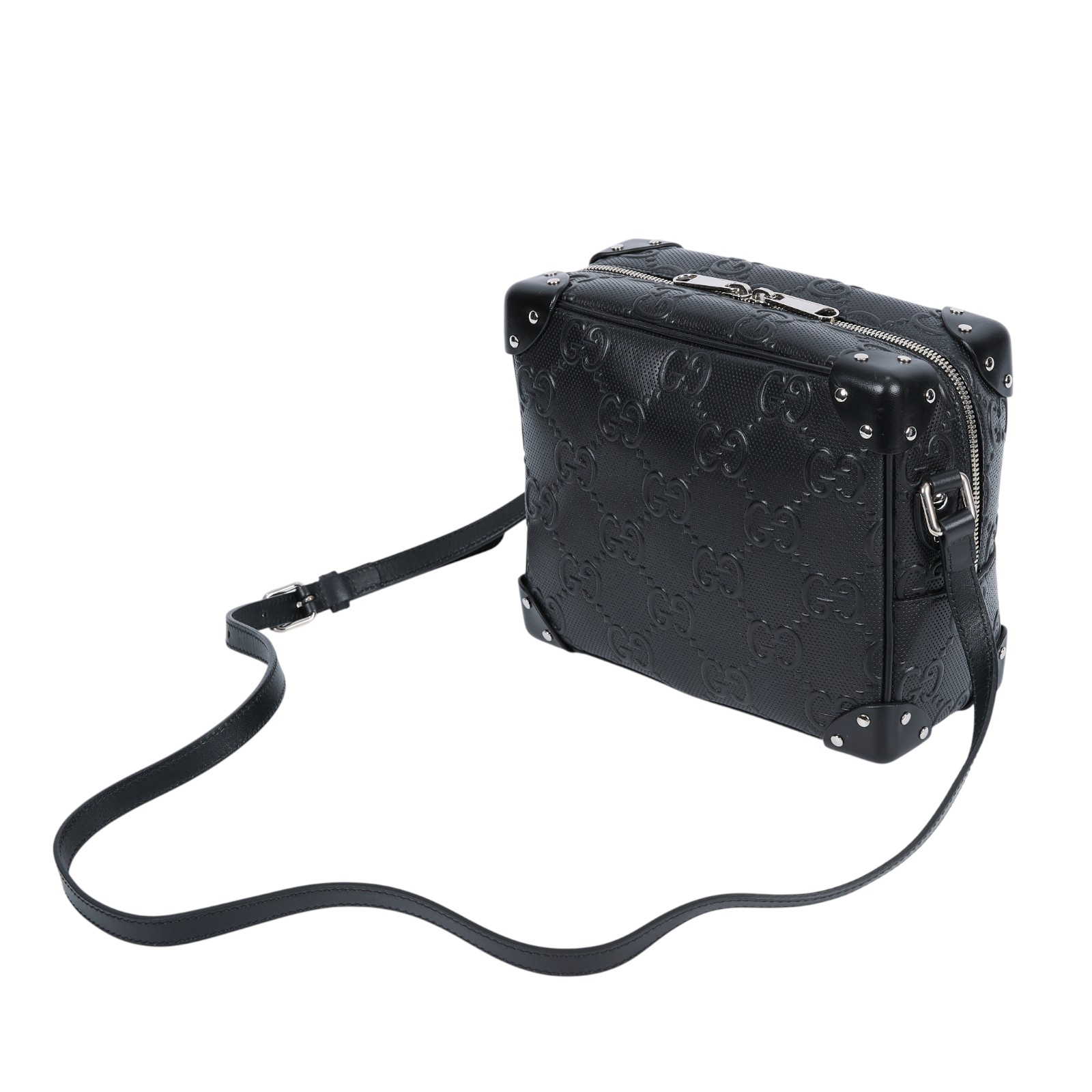 古馳 GUCCI GG  方型 箱包 ‎626363 1W3AN 黑GG壓紋方箱包 防塵袋