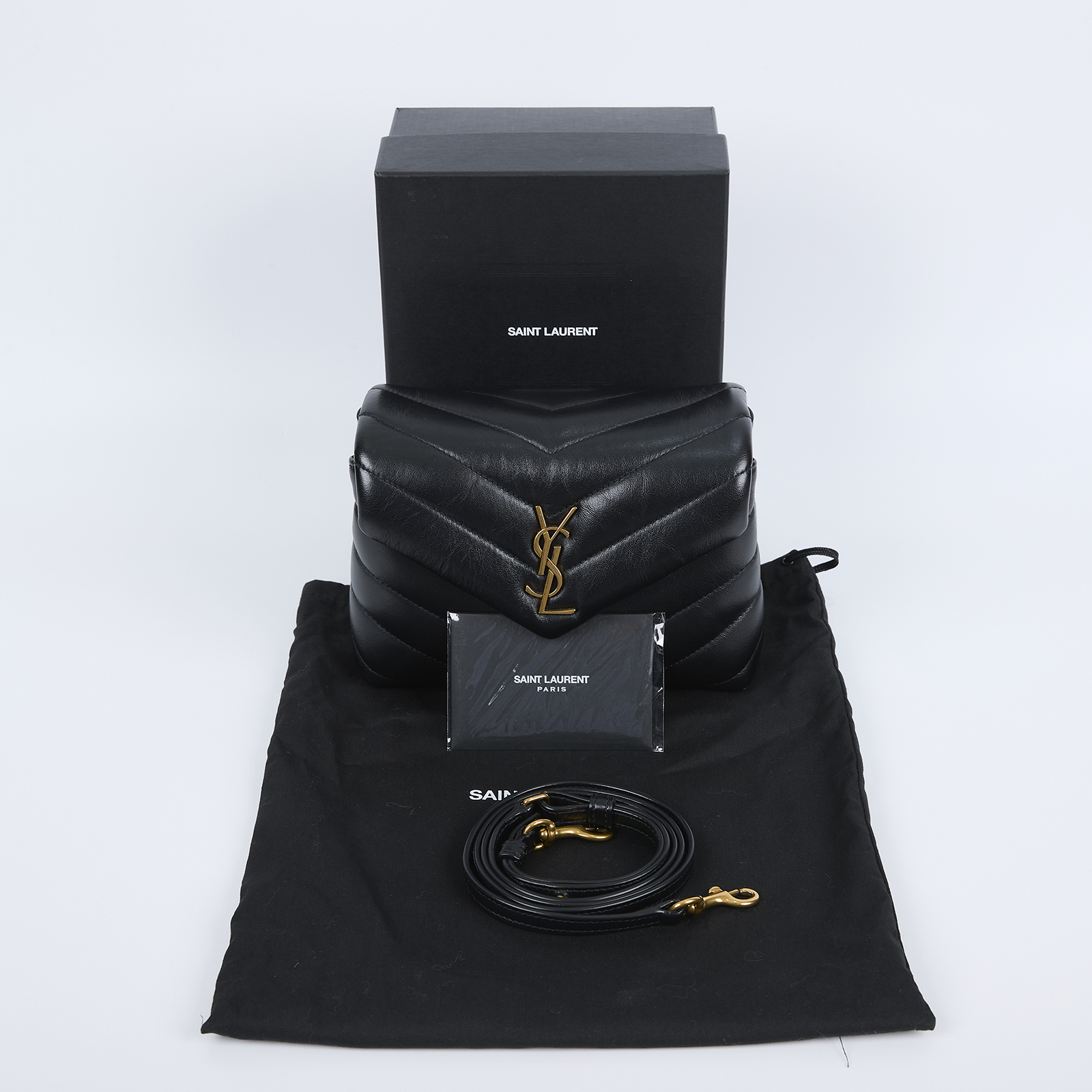 聖羅蘭 YSL SAINT LAURENT Loulou 絎縫 皮革 TOY 手袋 金色五金 467072DV707  原廠盒子/防塵袋/背帶