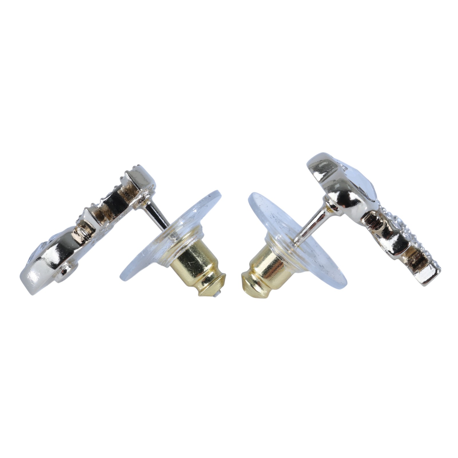 香奈兒 CHANEL CC LOGO 耳環 耳釘 B25/B 淡金水鑽愛心雙C耳環 原廠盒子/內襯