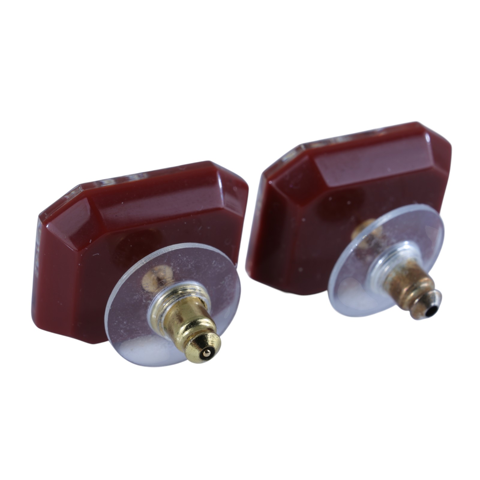 香奈兒 CHANEL CC LOGO 耳環 耳釘 B23/A 橘紅方塊雙C耳環 原廠盒子/內襯