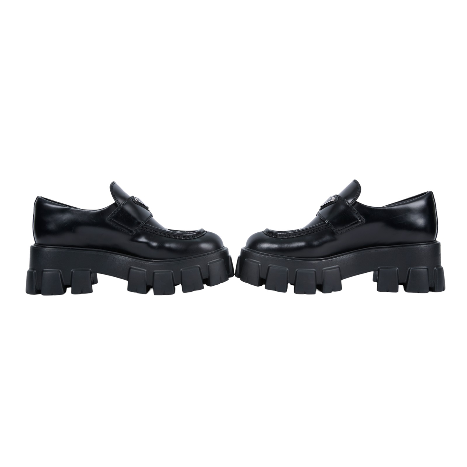 普拉達 PRADA Monolith 亮面 牛津鞋 1D663M_055_38 黑皮鞋 無附屬品