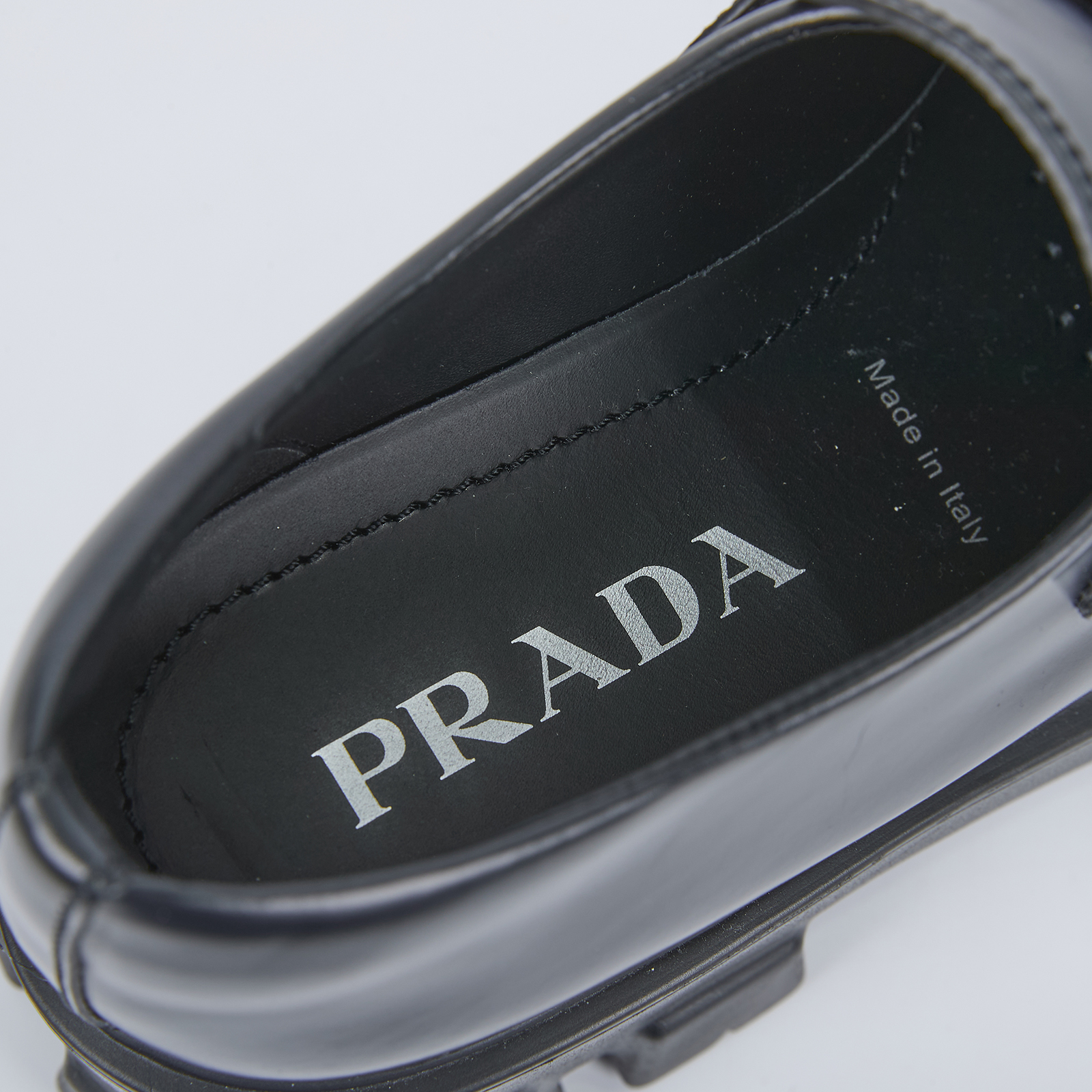 普拉達 PRADA Monolith 亮面 牛津鞋 1D663M_055_38 黑皮鞋 無附屬品