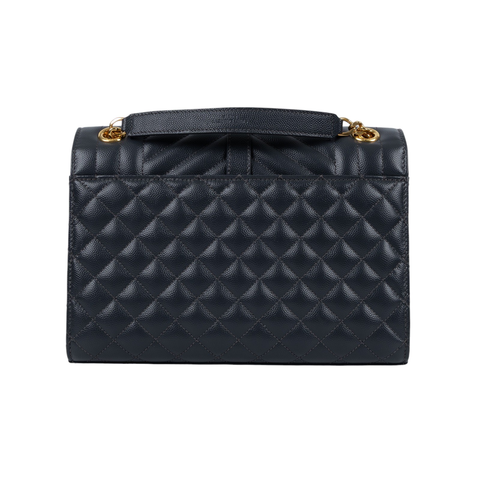 聖羅蘭 YSL SAINT LAURENT Envolpe 信封袋 肩背包 中型 金色五金 487206BOW01 深灰金ENVELOPE信封包 防塵袋