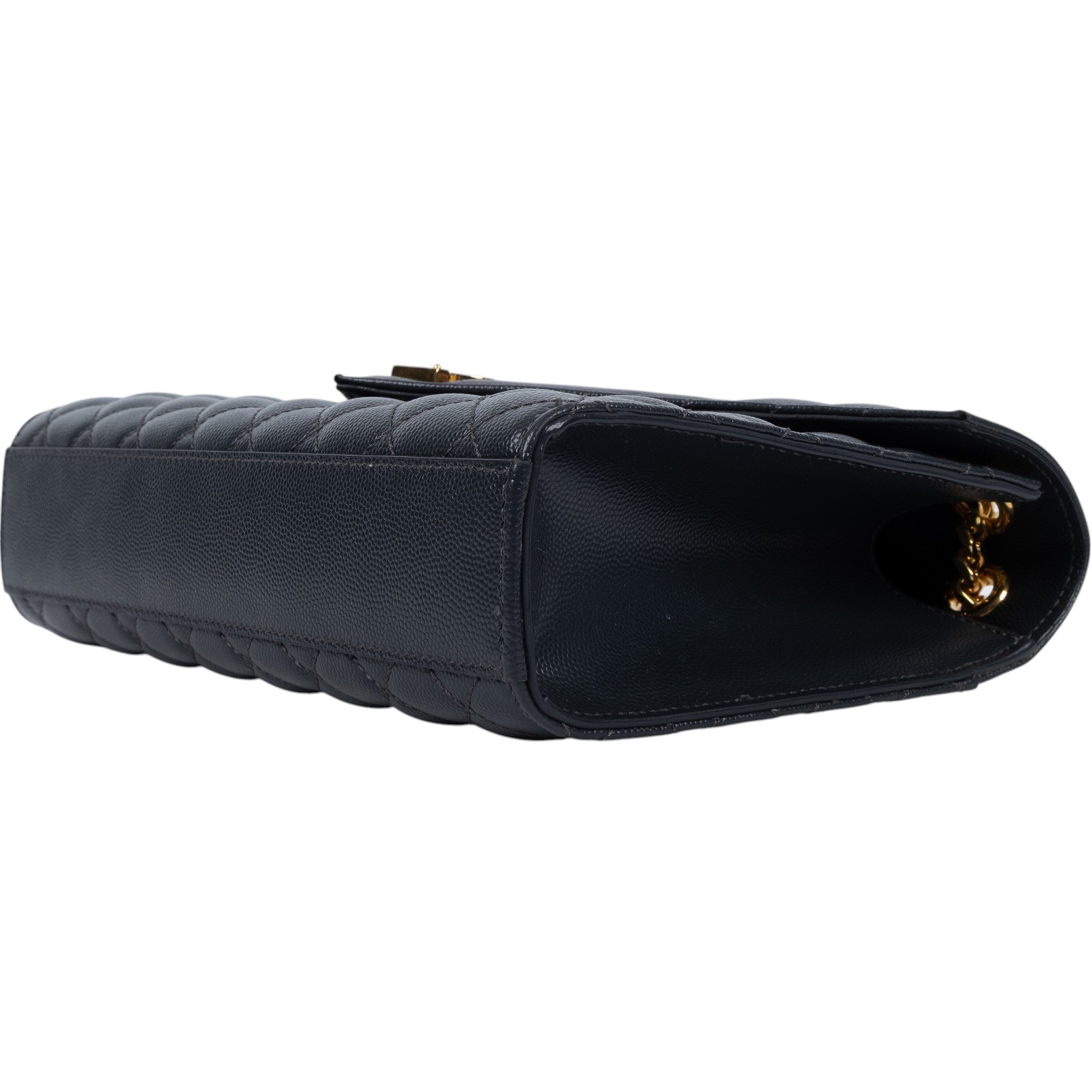 聖羅蘭 YSL SAINT LAURENT Envolpe 信封袋 肩背包 中型 金色五金 487206BOW01 深灰金ENVELOPE信封包 防塵袋