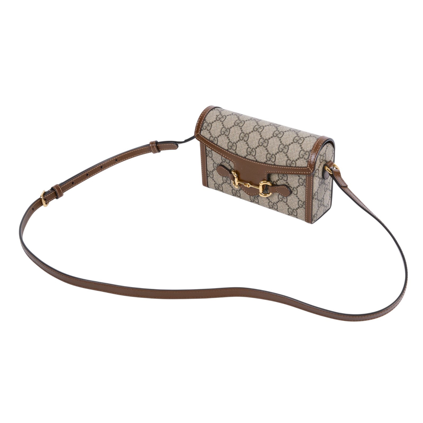 古馳 GUCCI Horsebit 1955 馬銜扣 迷你袋 斜背包 烏木色 699296 92TCG  原廠盒子/防塵袋/購買證明